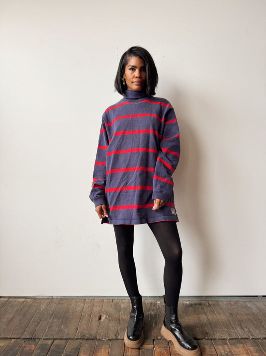 Heavyweight 90s Cotton USA Made Striped Polo Shirt (XL)