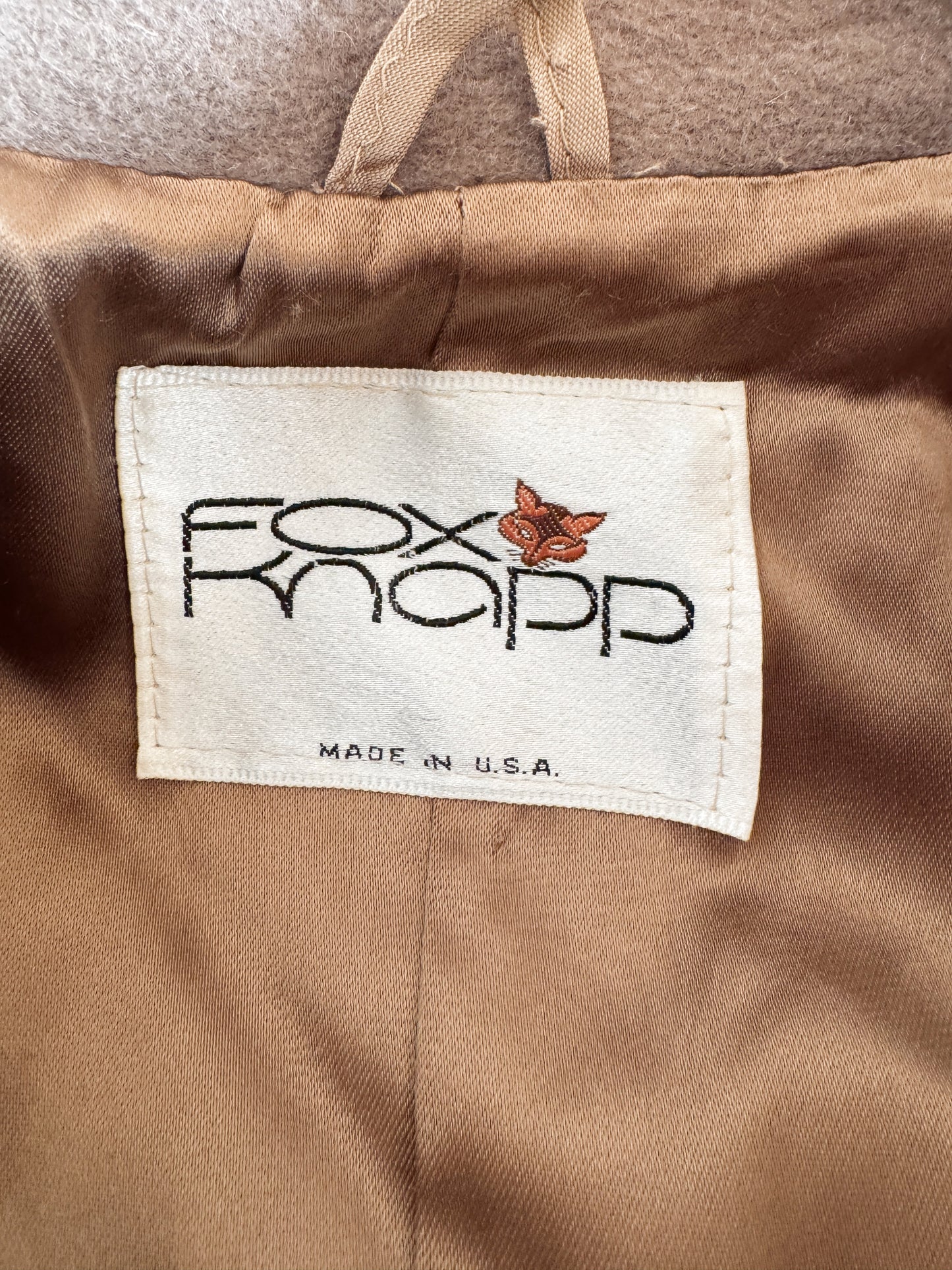 Wool Greige Double-Breasted Coat (L)