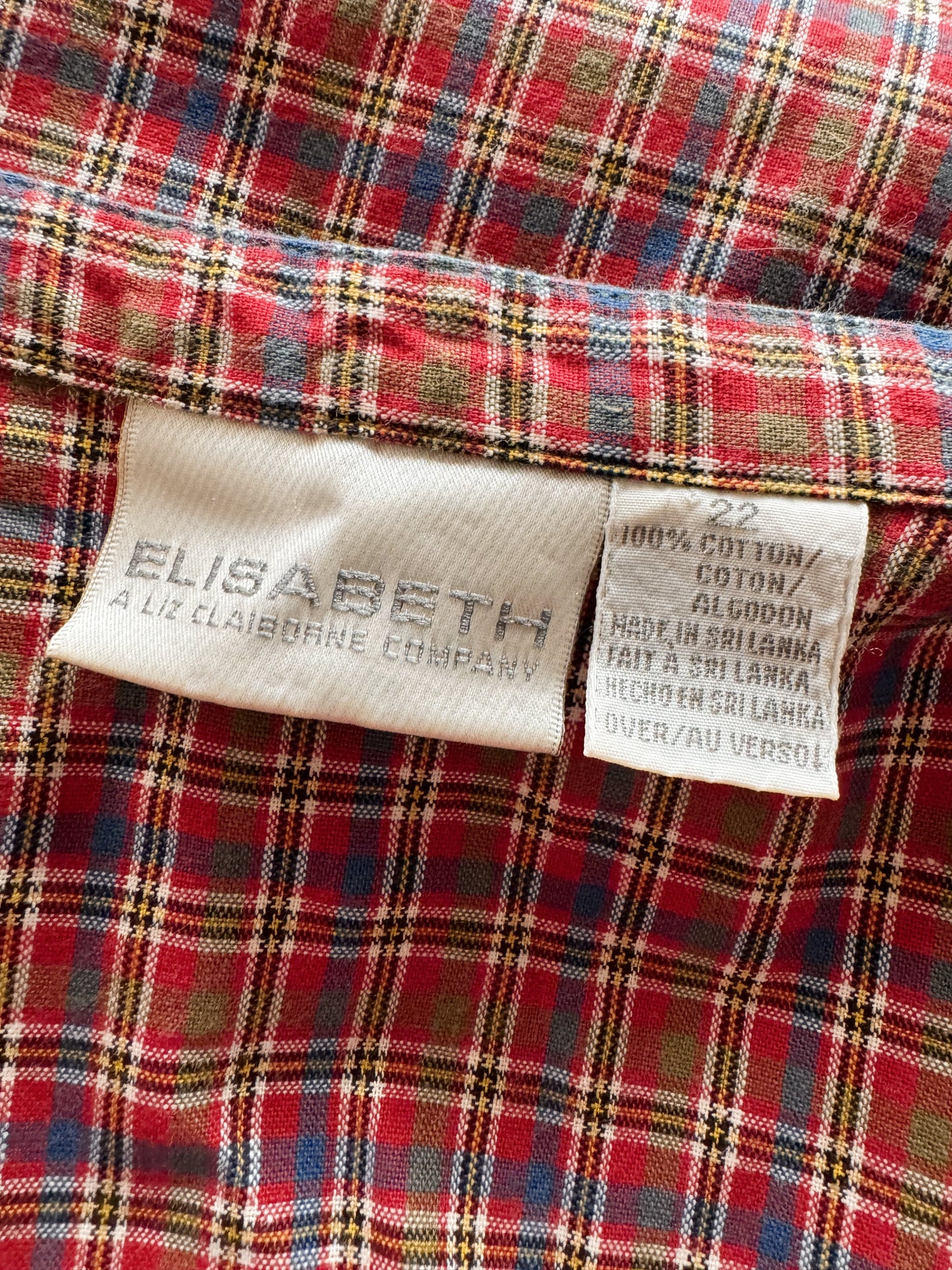 Elisabeth 90s Plaid Blouse (XL)