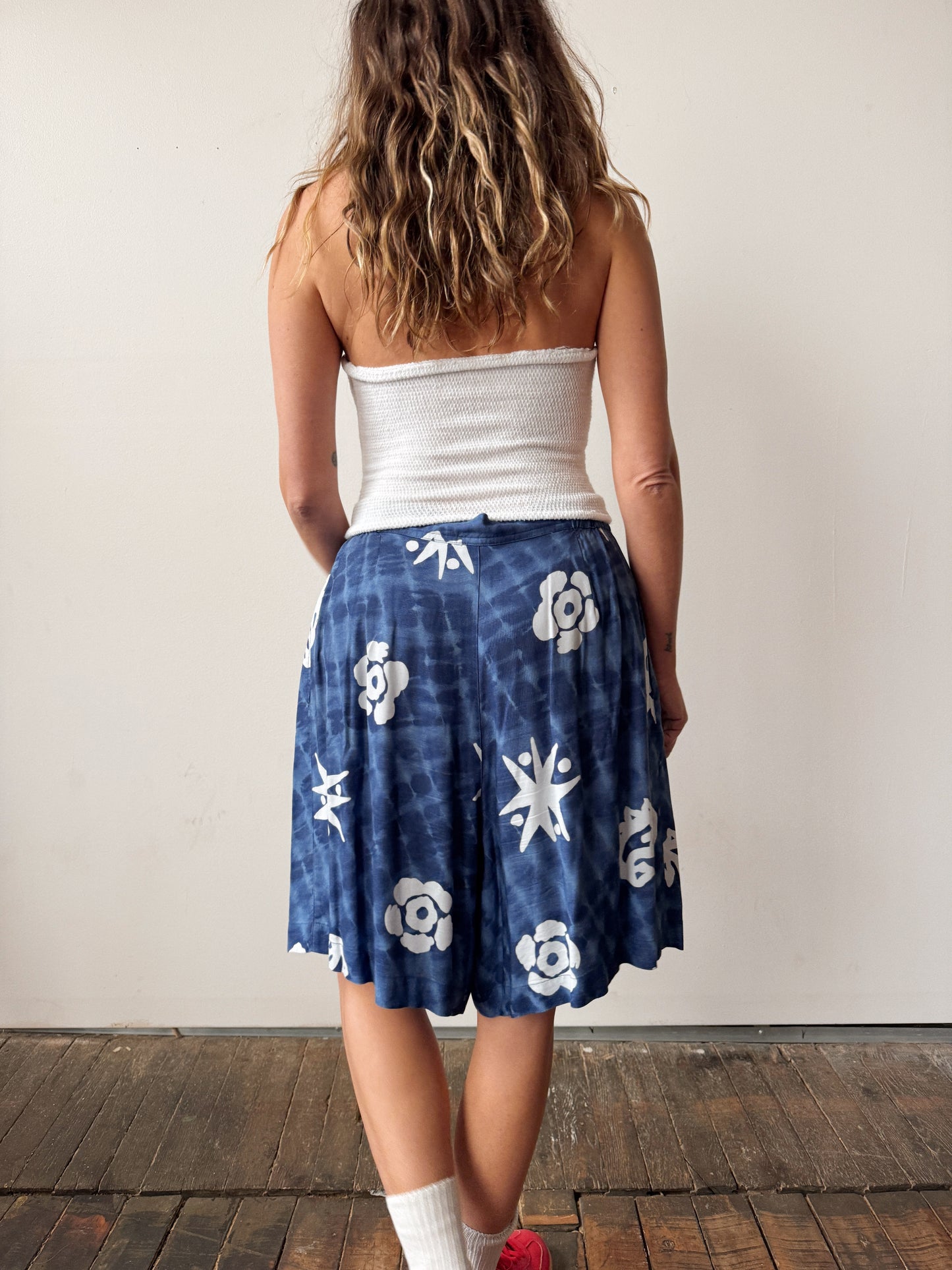 Russ Blue Tie-Dye Trouser Shorts (32")