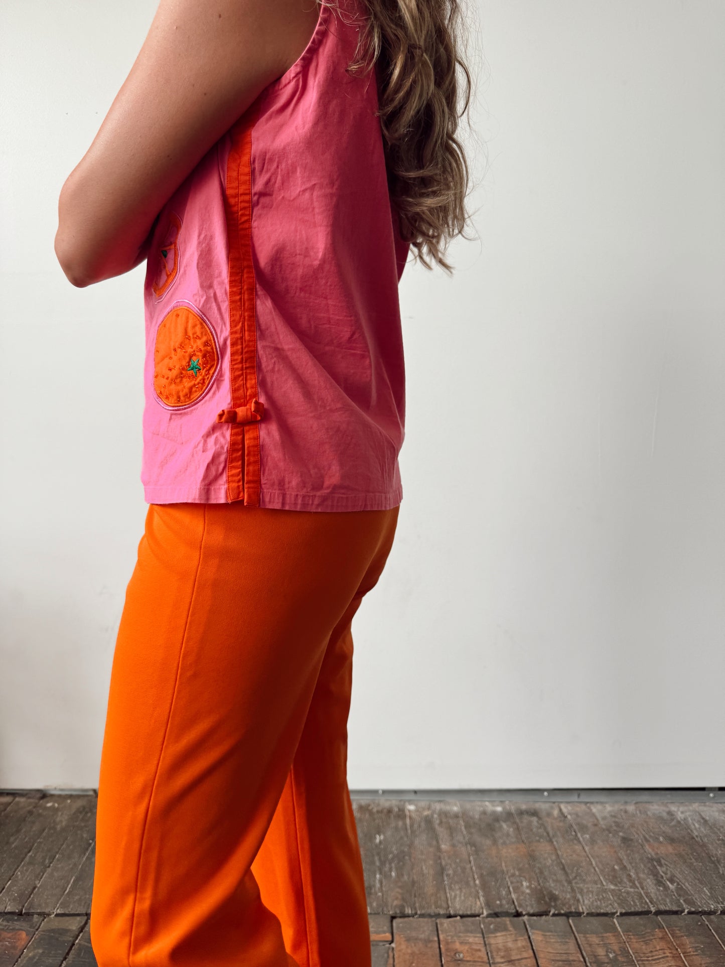 Orange Slices Michael Simon Summer Blouse (M)
