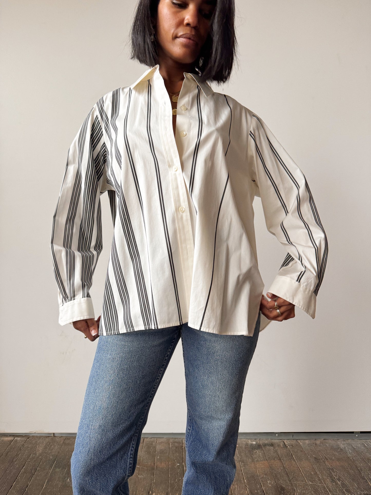 Striped 00s Dress Shirt (XL)