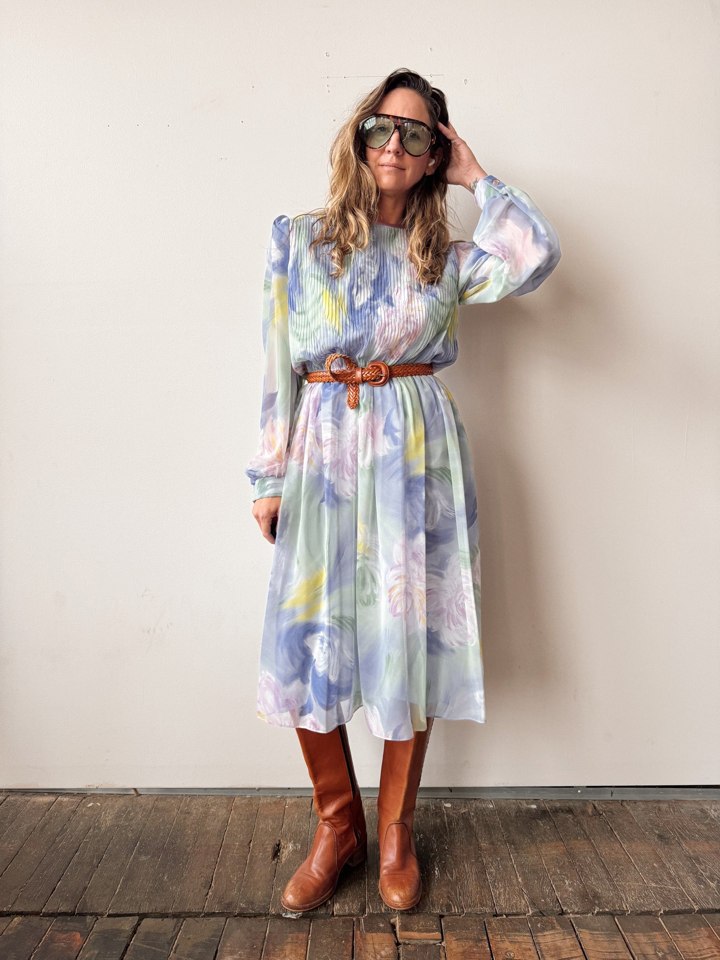 Lisa Michaels Soft Pastel 90s Dress (M)