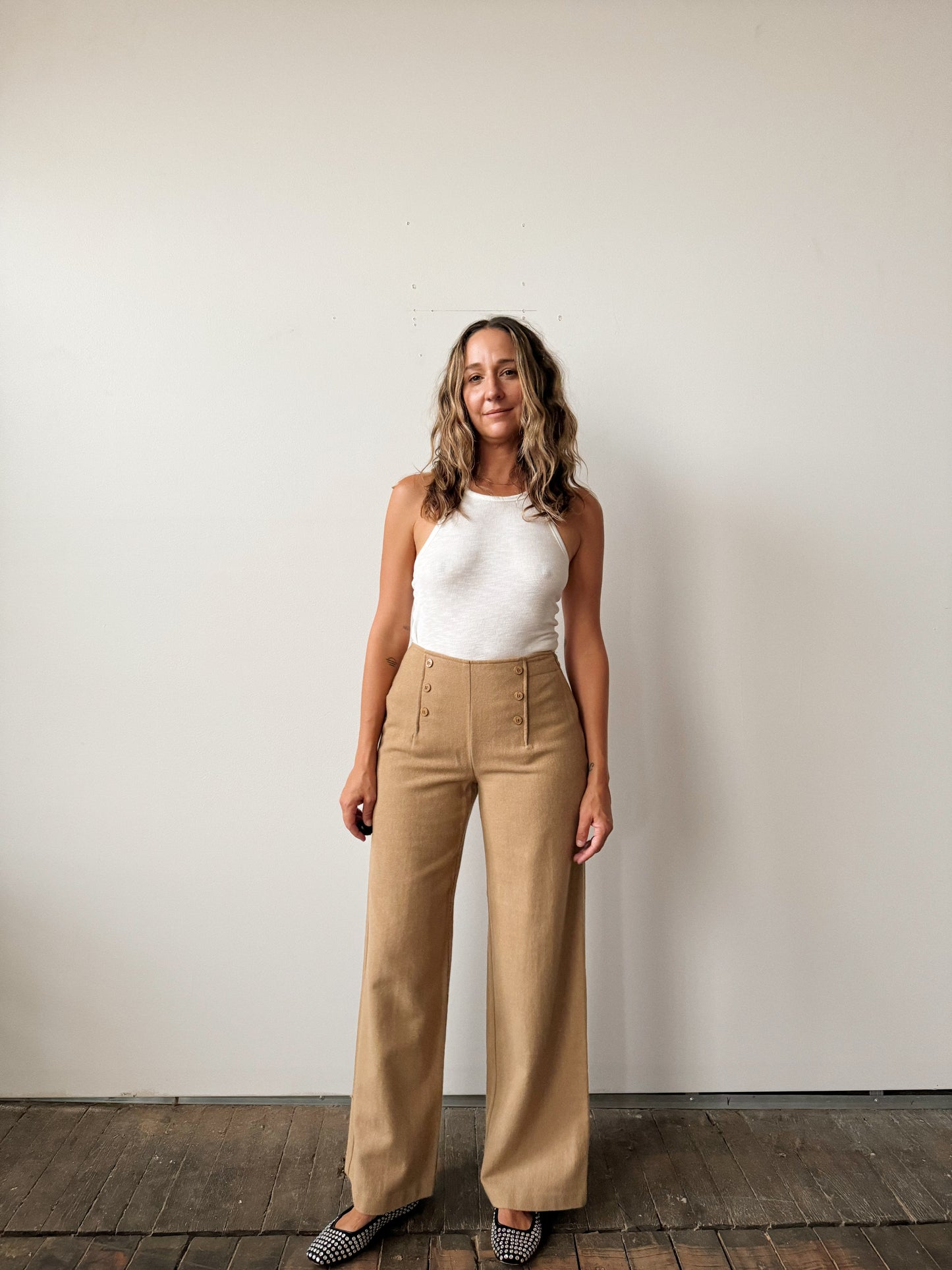 80s Camel Wool Sailor Pant (26")