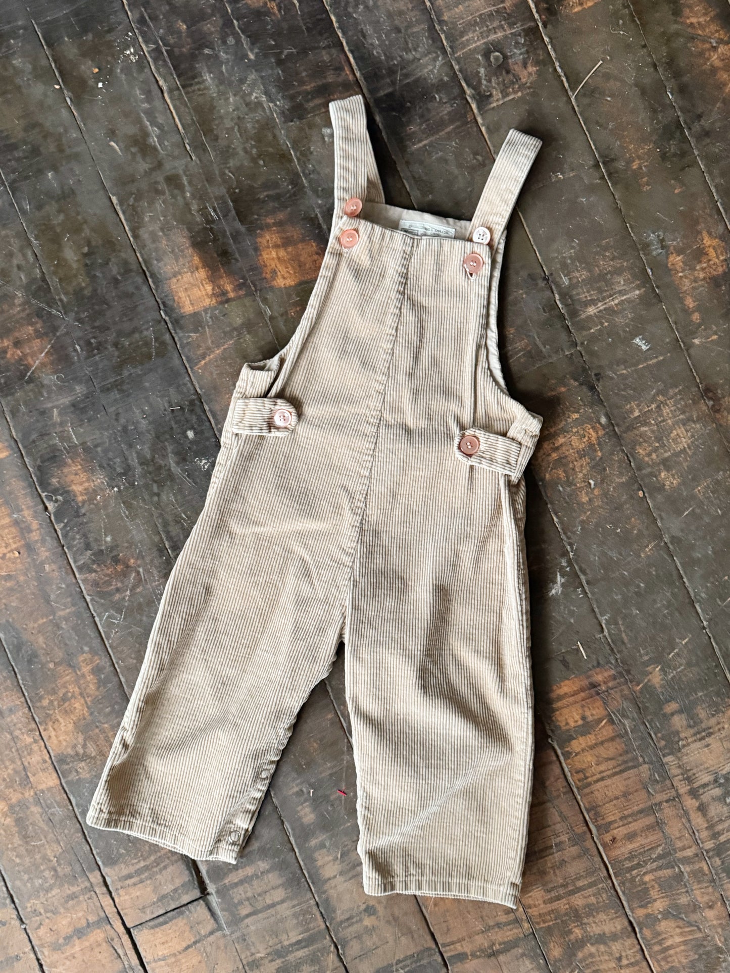 Khaki Corduroy Cotton Overalls (24mths)