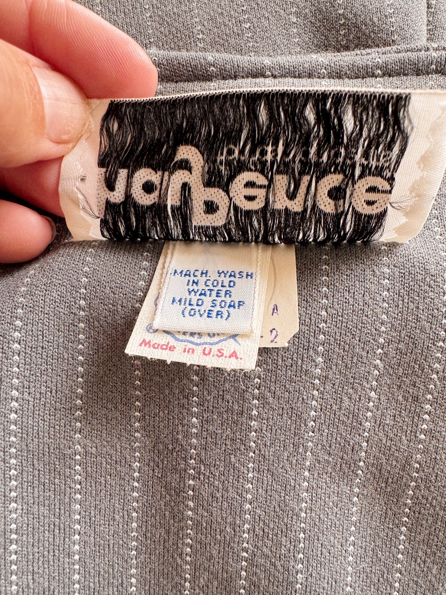 Grey Pinstripe 70s Jumpsuit with Bell Bottoms (M)