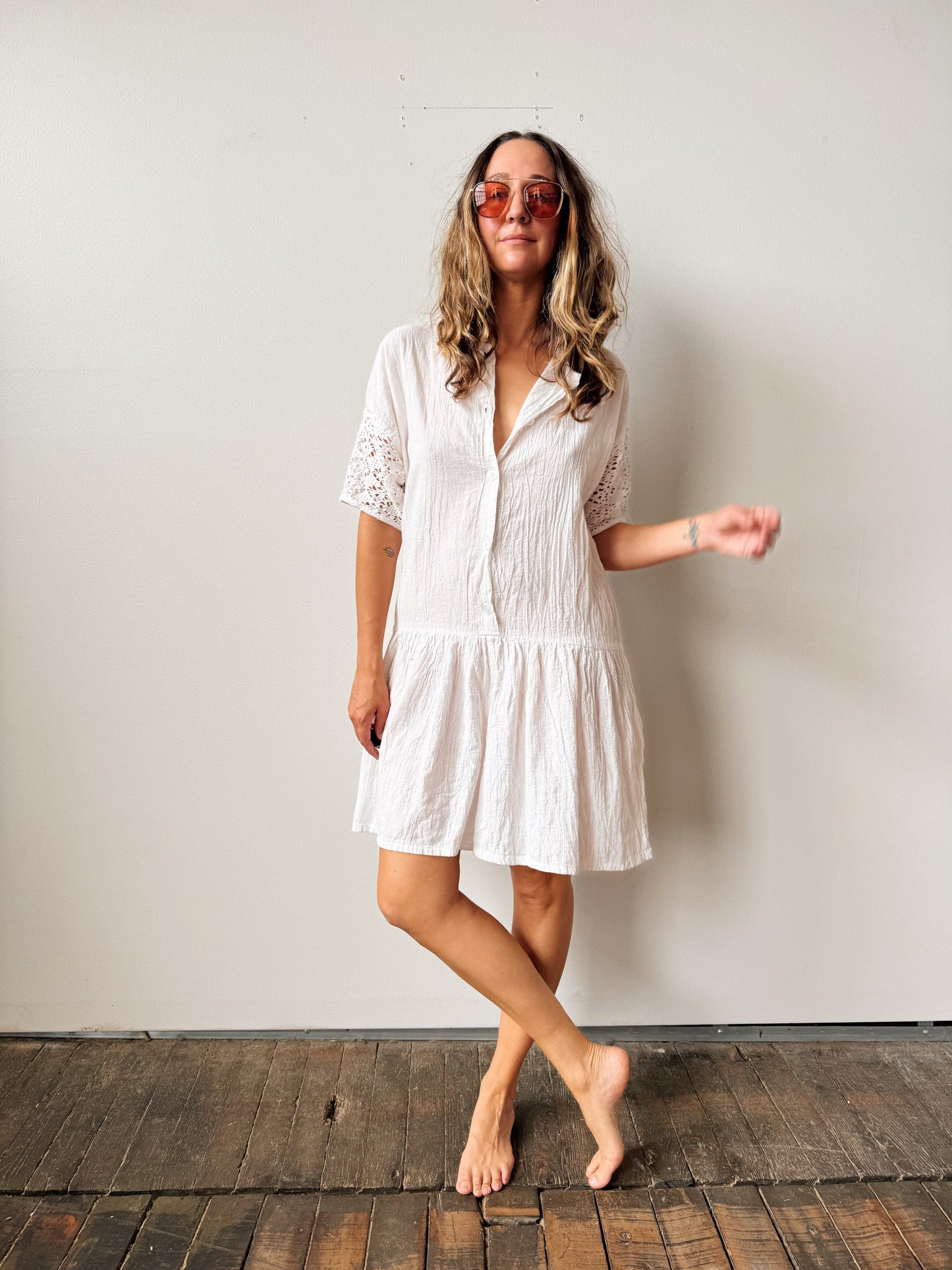 80s Dropwaist Gauze Romper (M)