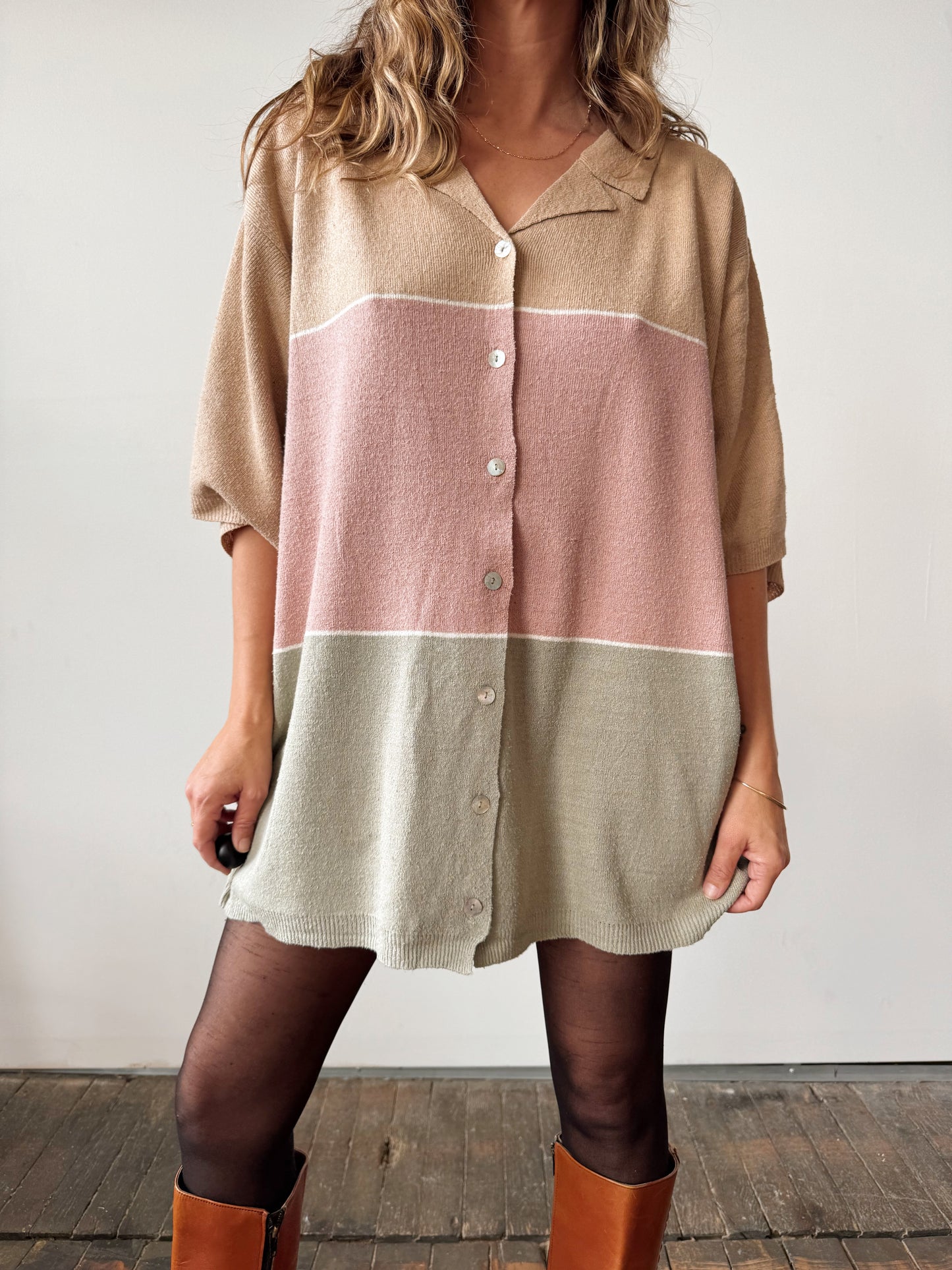 Silk 90s Brownstone Blouse (XXL)