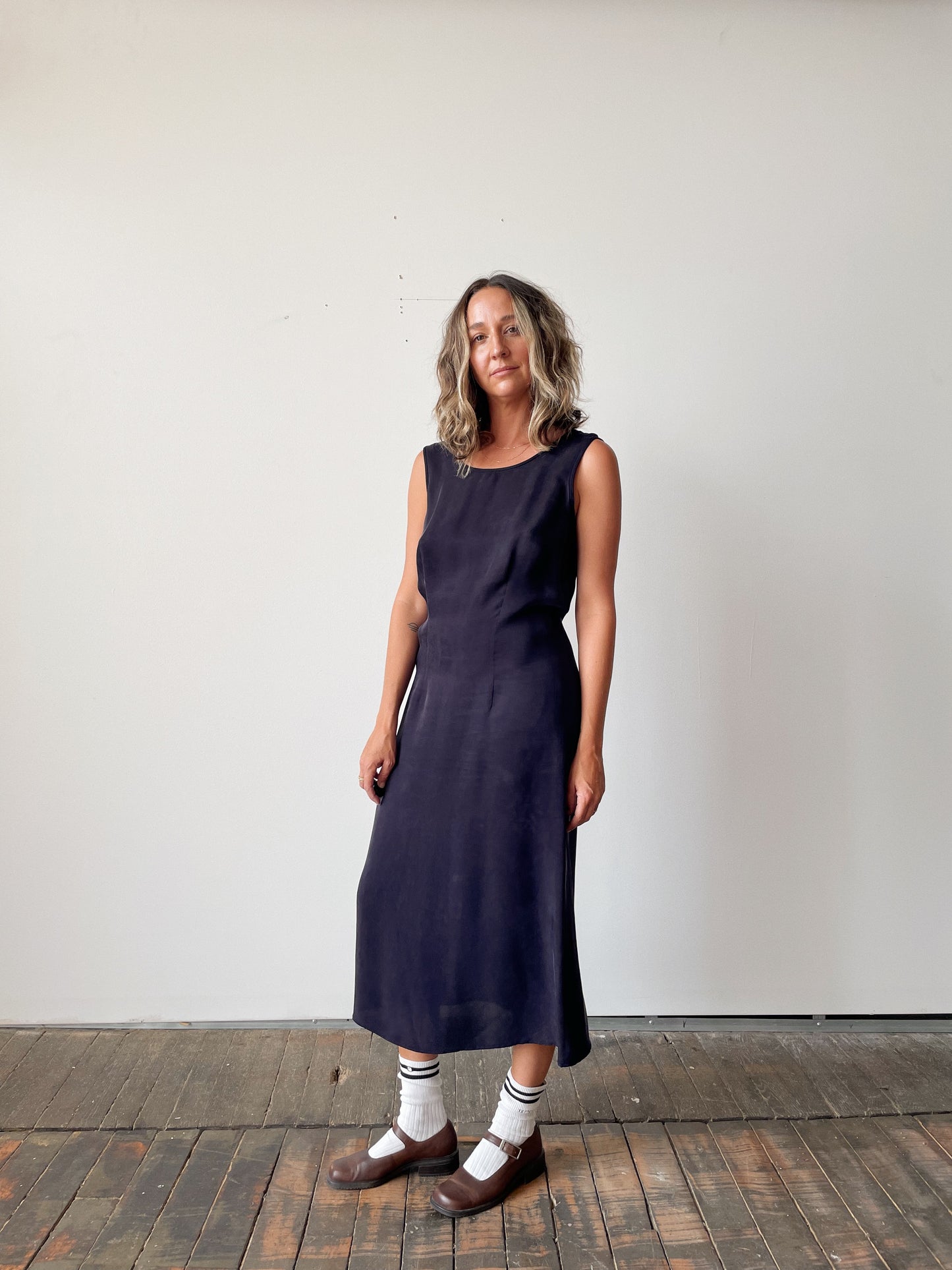 Navy 90s Monica Dress