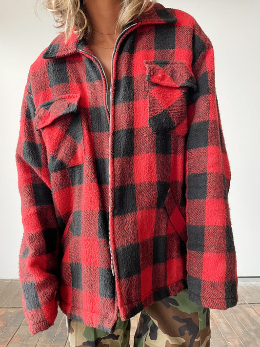 Buffalo Check Wool Coat