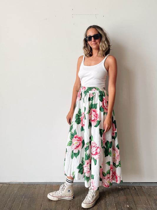 90s Floral A-Line Skirt