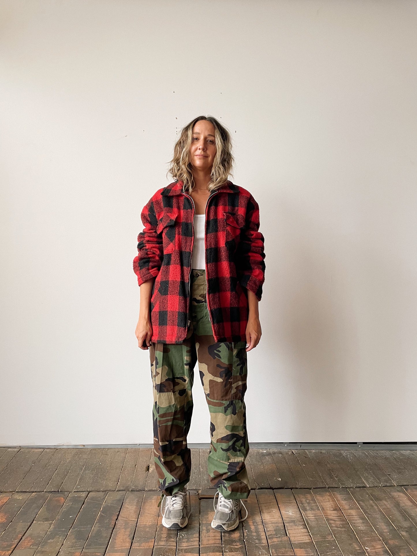 Buffalo Check Wool Coat