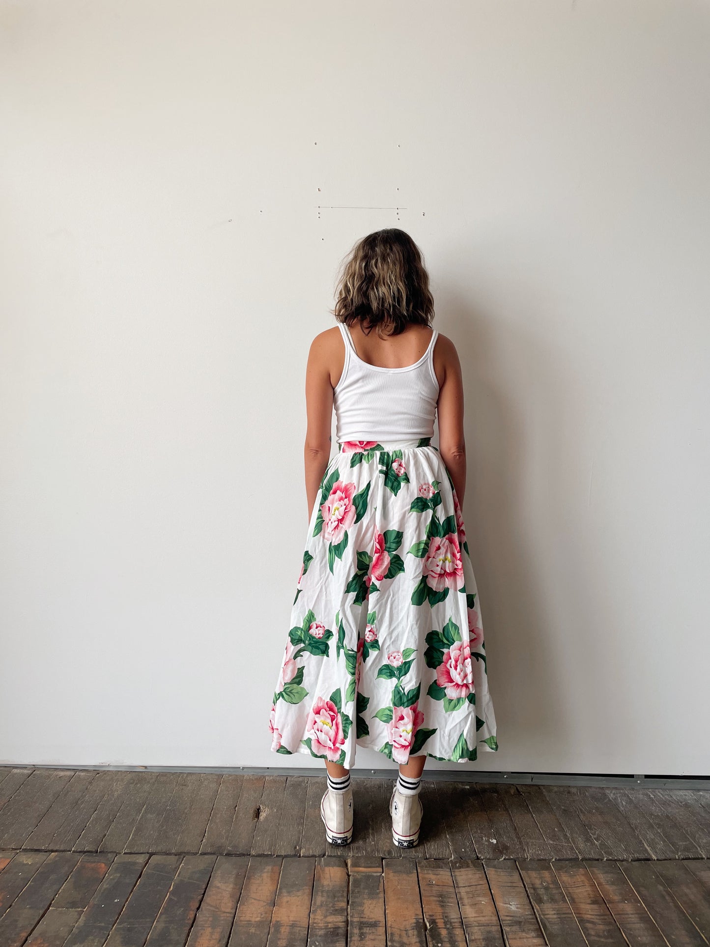 90s Floral A-Line Skirt