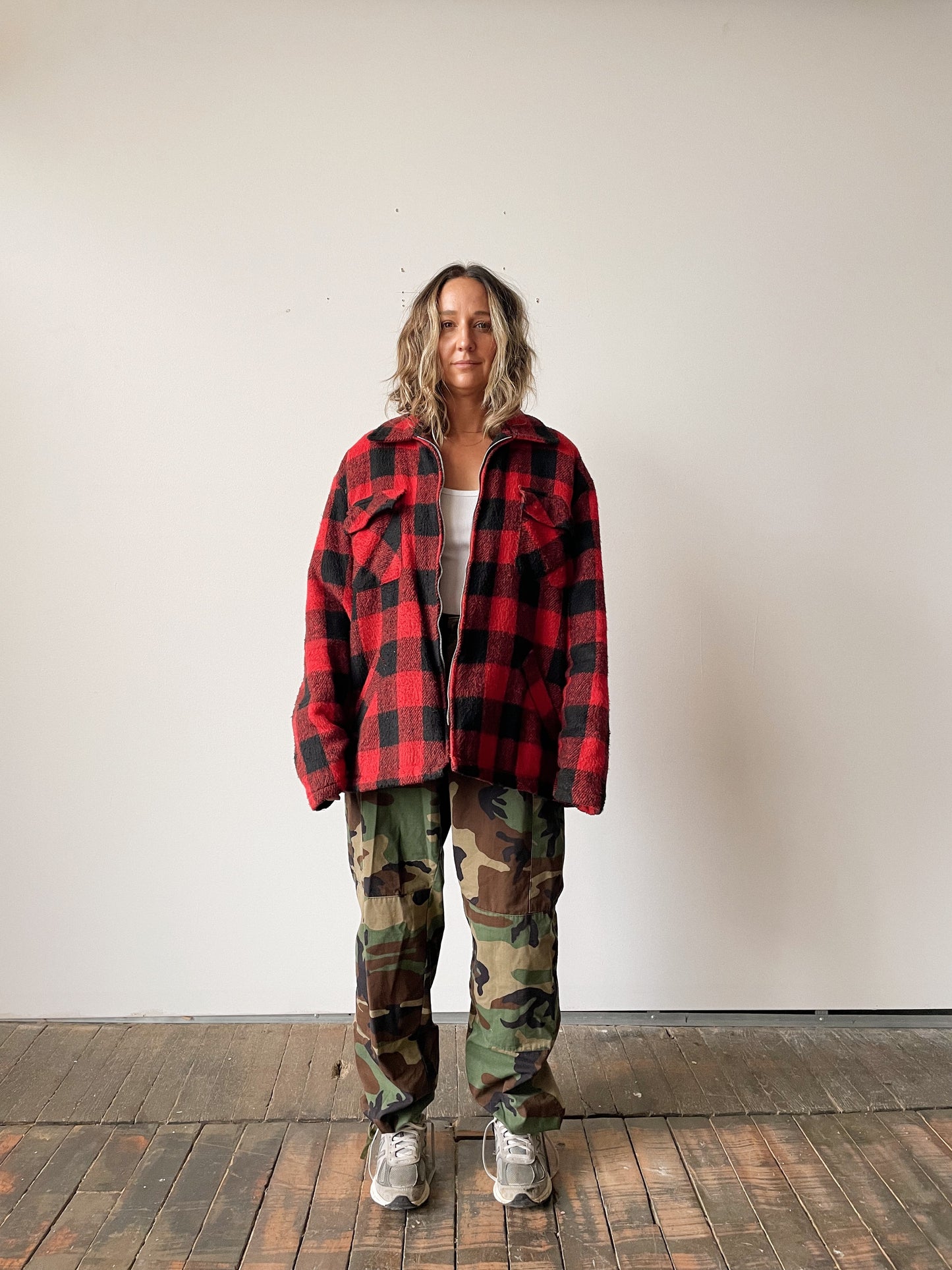 Buffalo Check Wool Coat