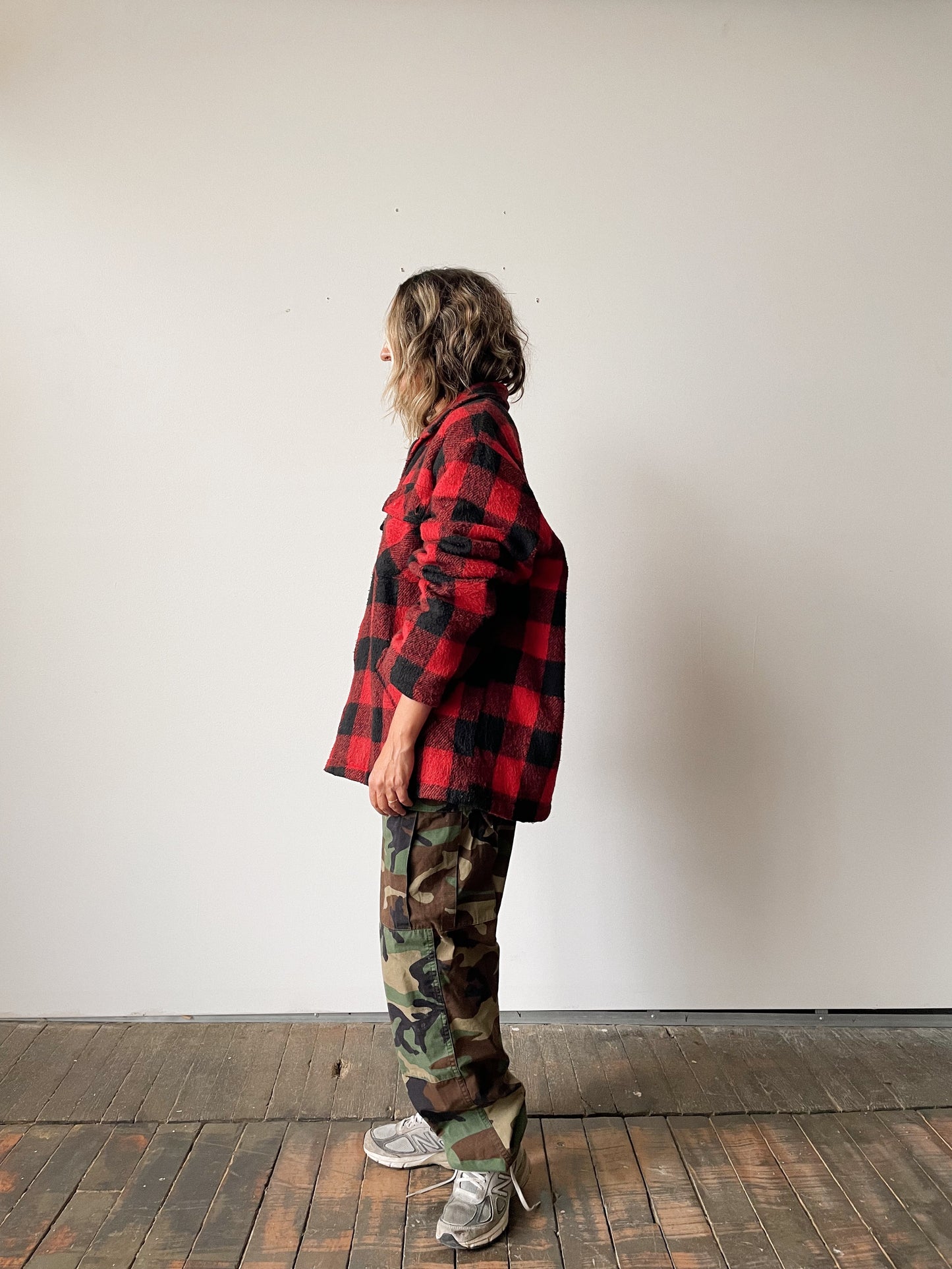 Buffalo Check Wool Coat