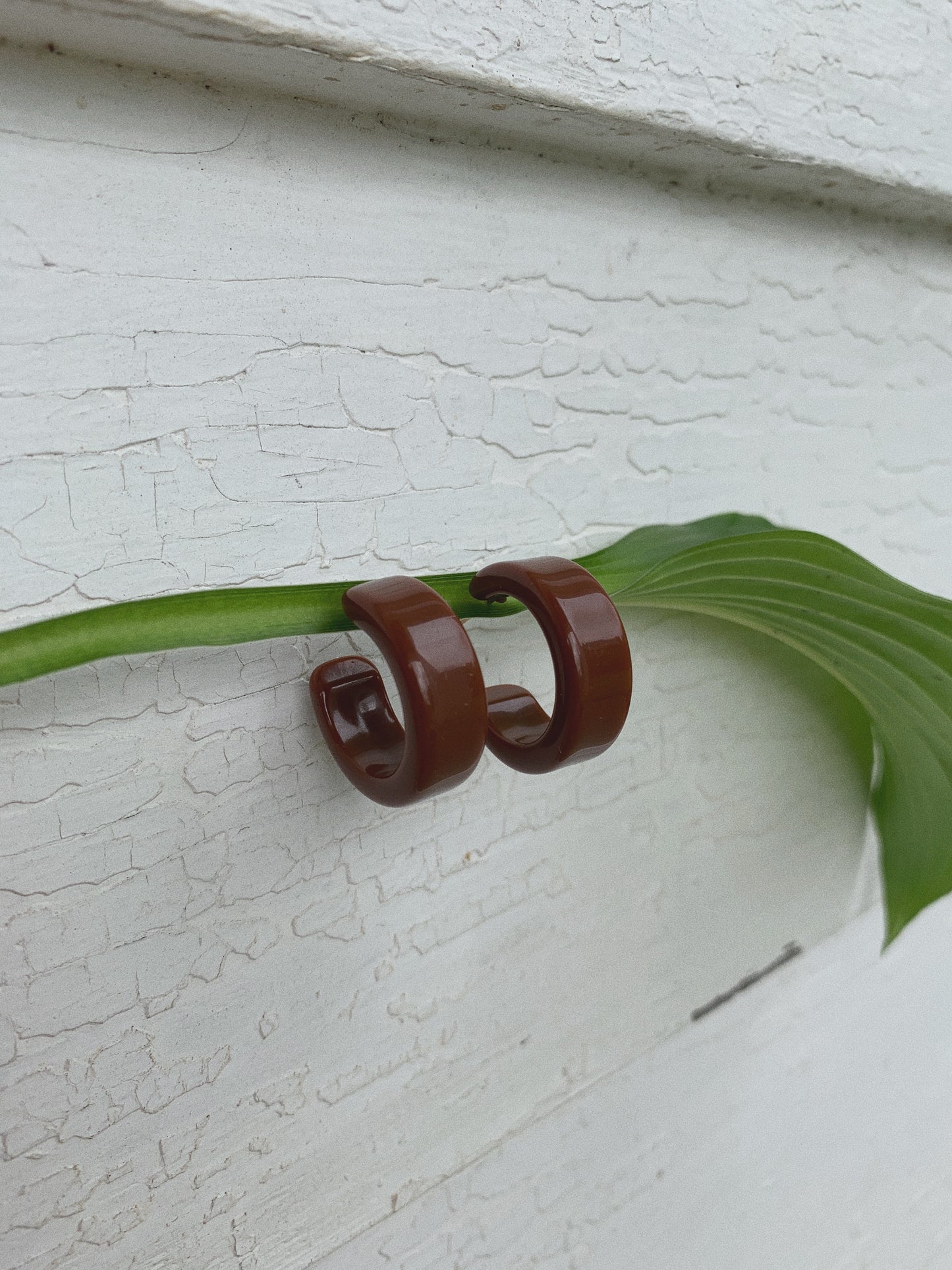 PECAN LUCITE EARRINGS