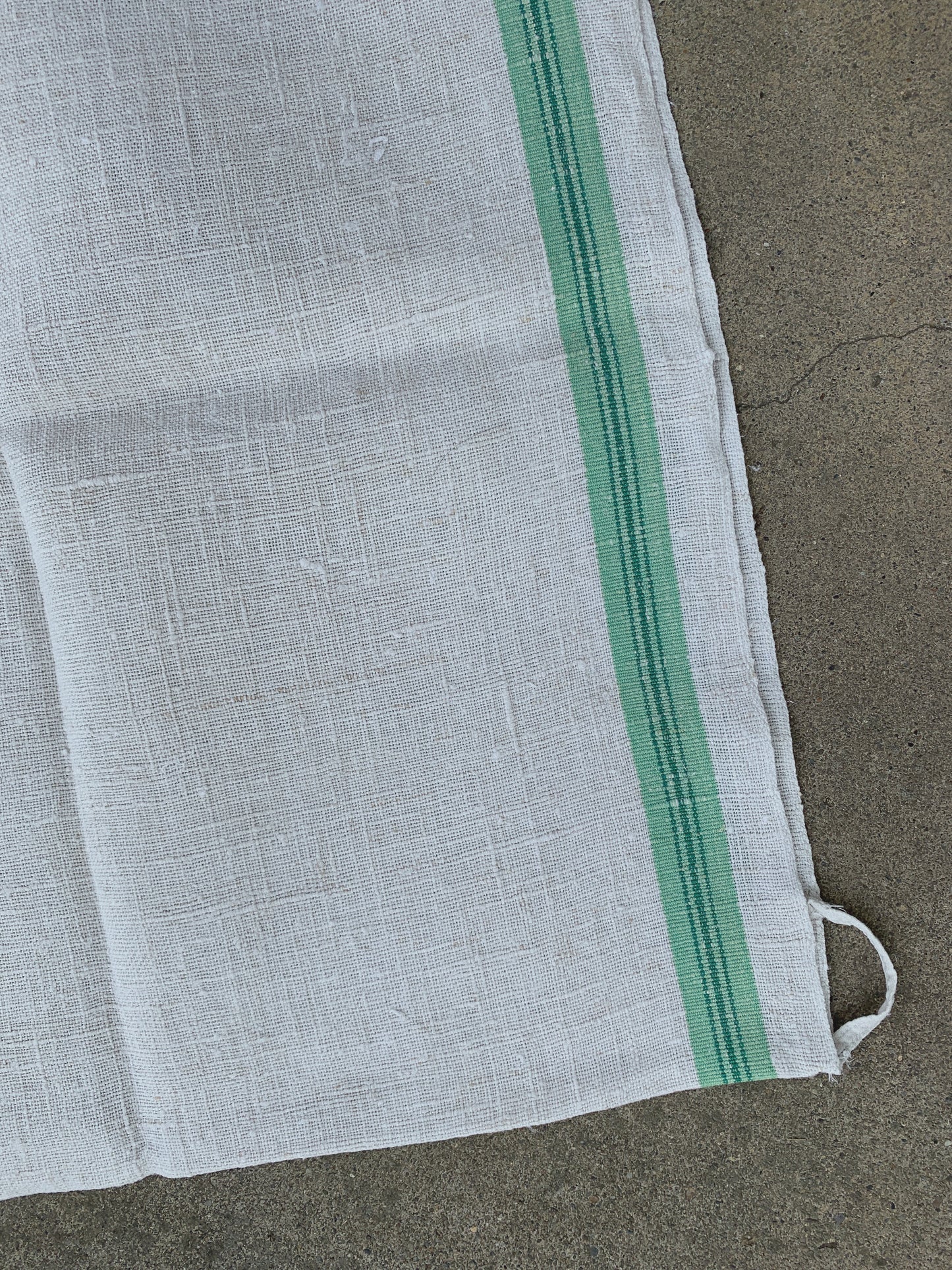 GREEN LINEN TOWELS SET OF 2