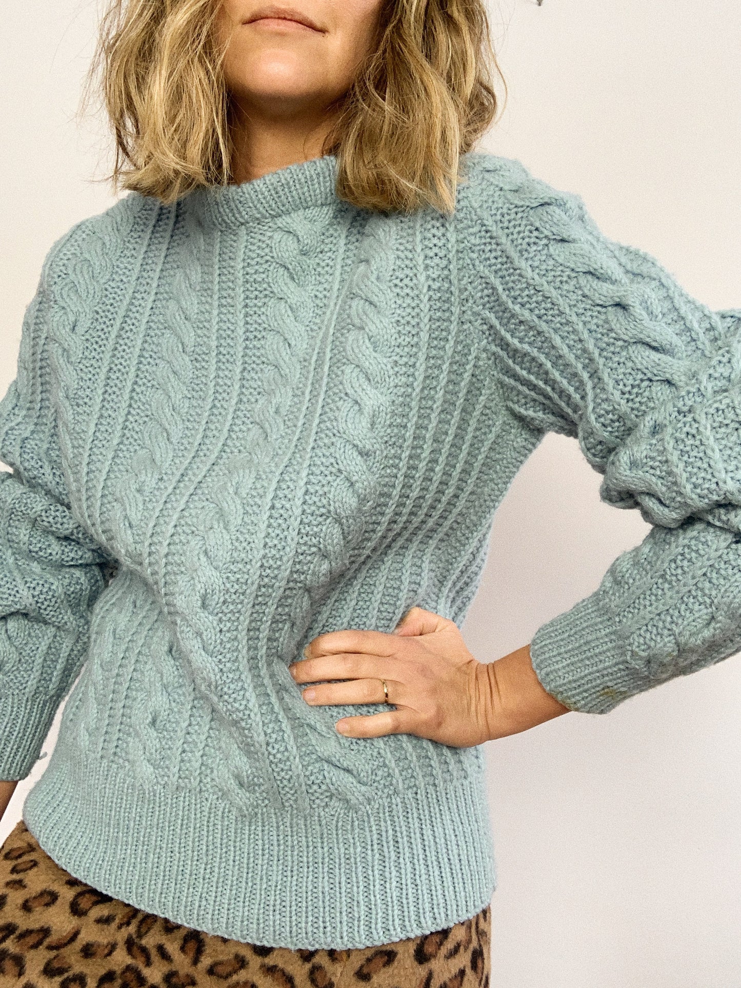 1980s ANGEL BLUE SWEATER / SMALL