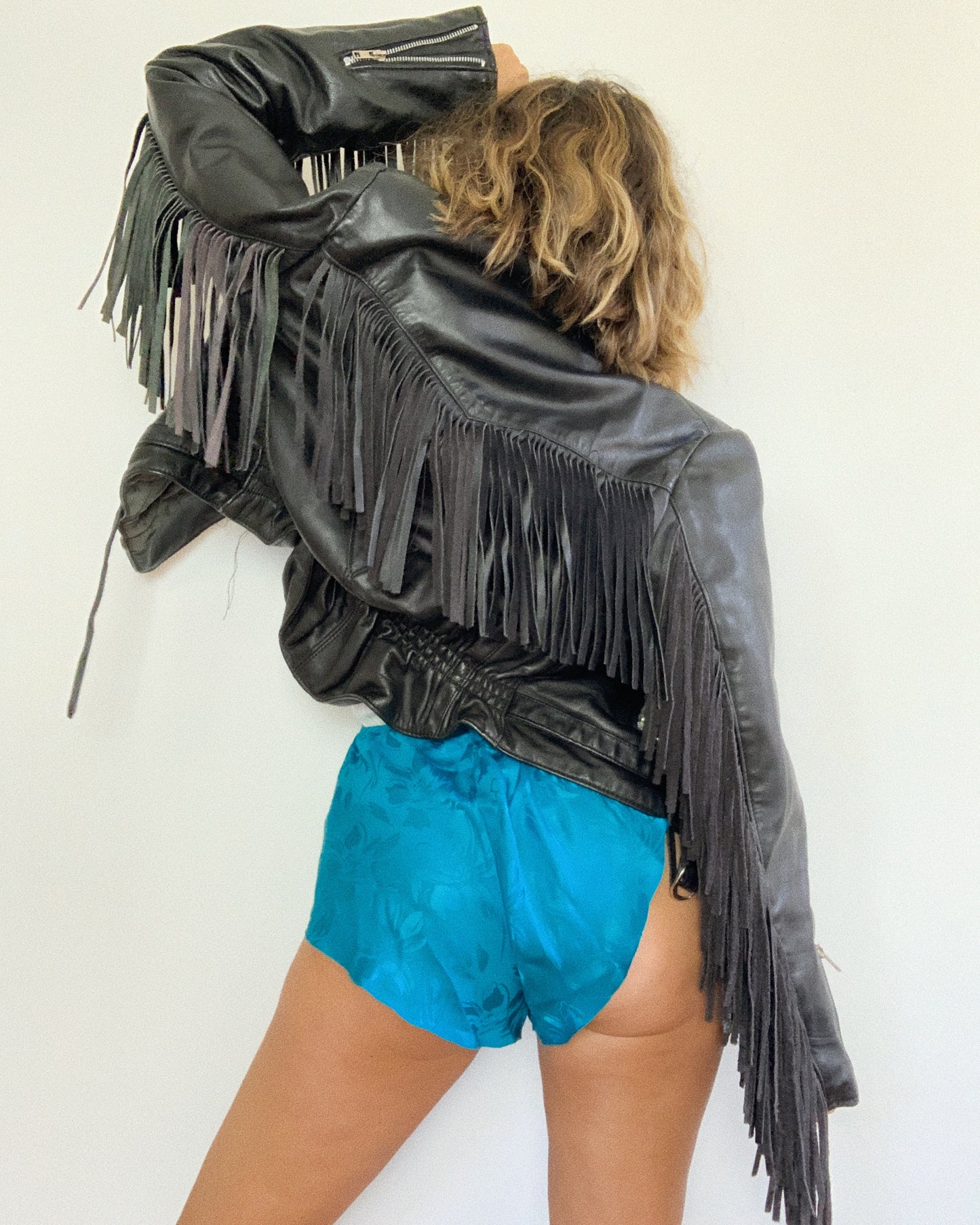 FRINGE MOTO LEATHER JACKET / MEDIUM