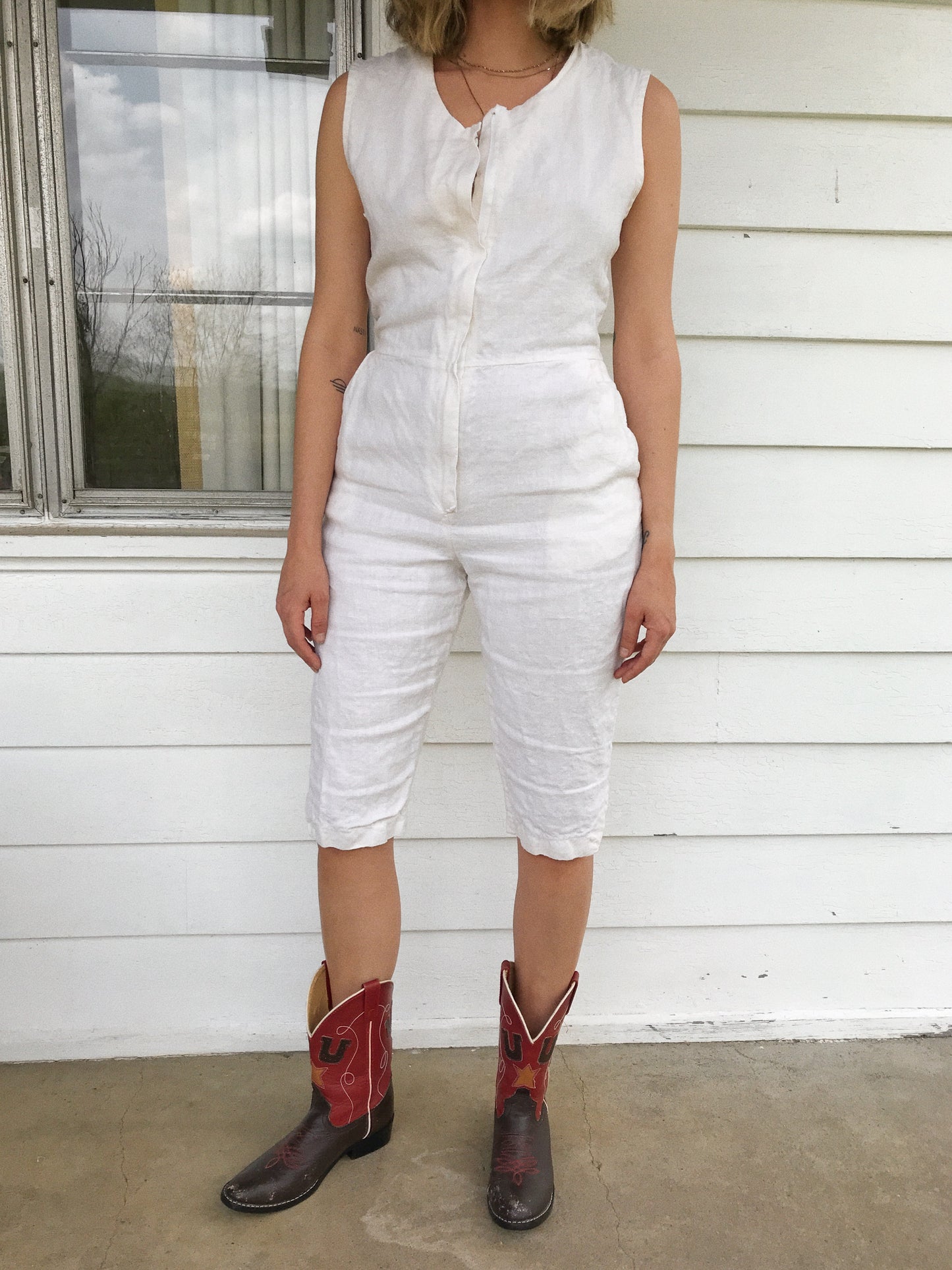 LINEN ROMPER / MEDIUM