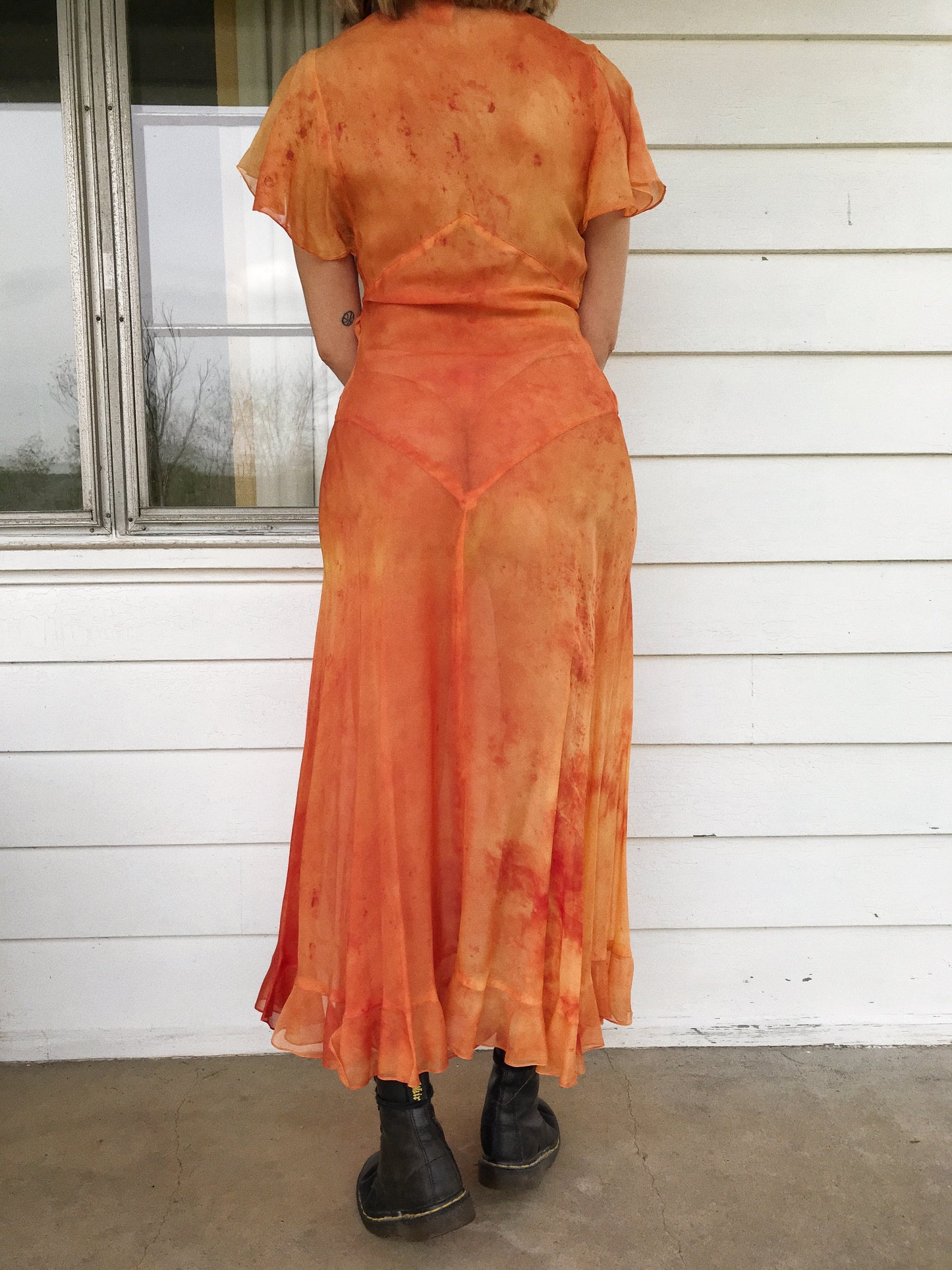 SHEER TIE-DIE DRESS / MEDIUM