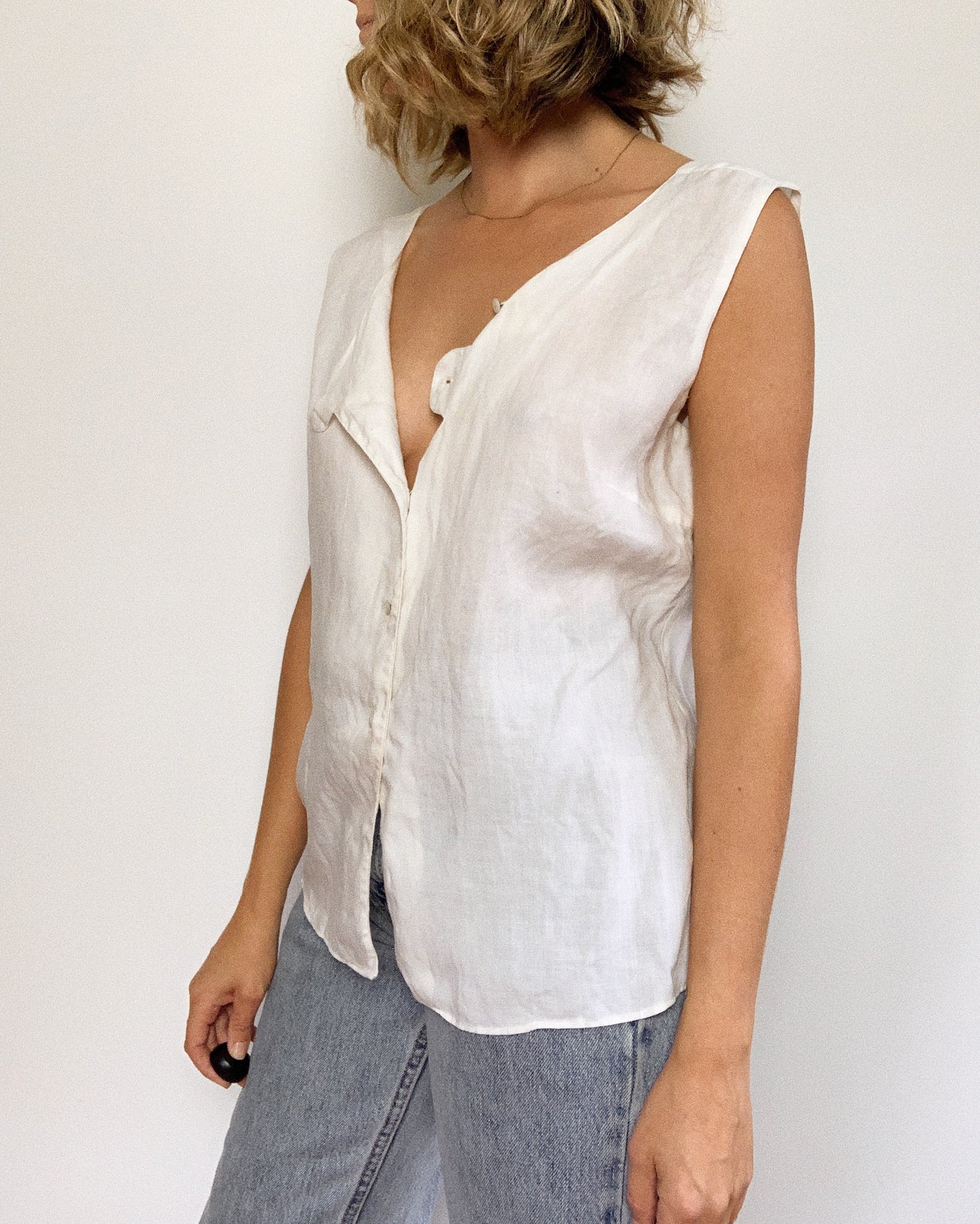 LINEN CROSSOVER TANK / MEDIUM