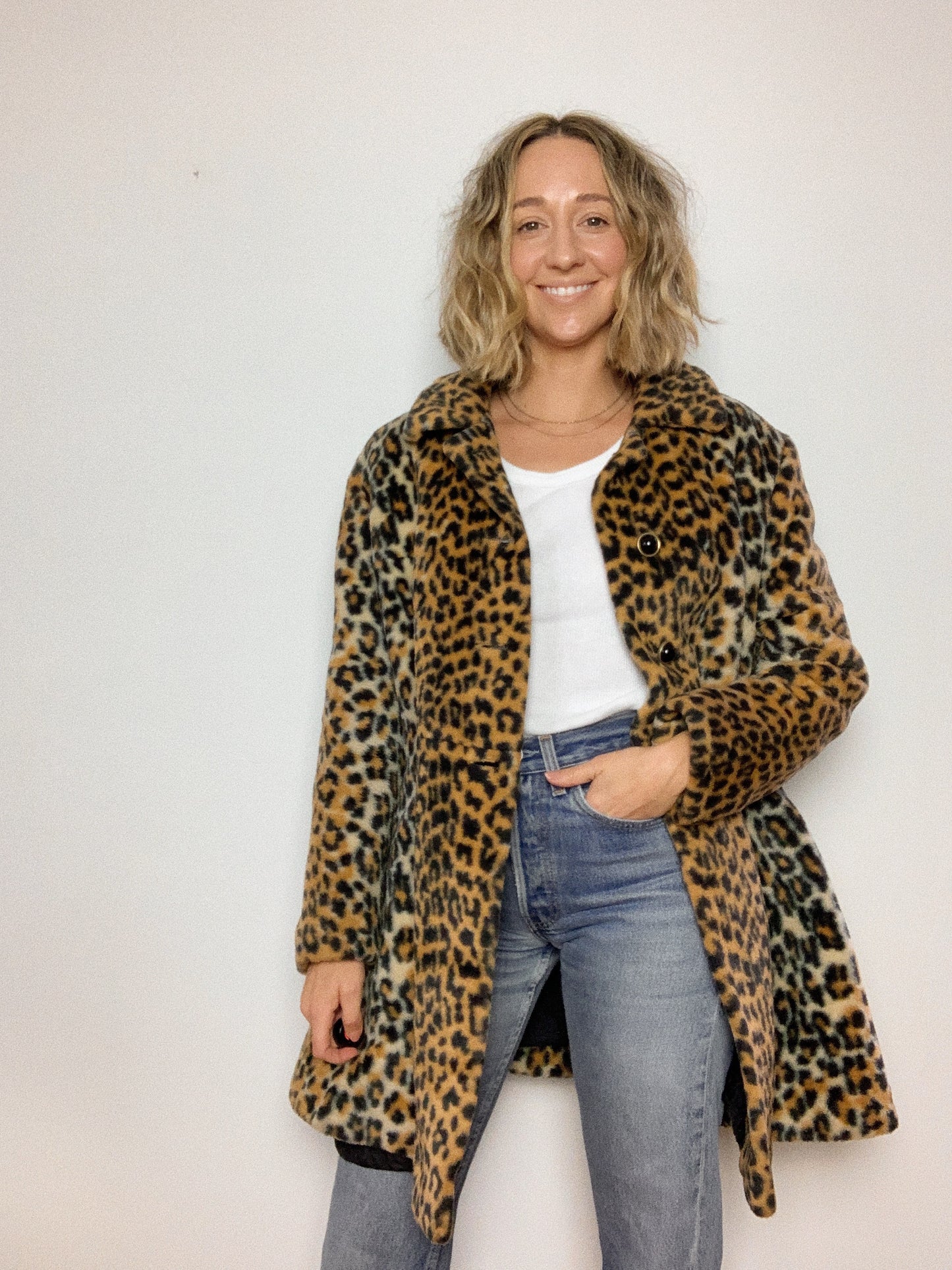 LEOPARD 1960s COAT / MEDIUM