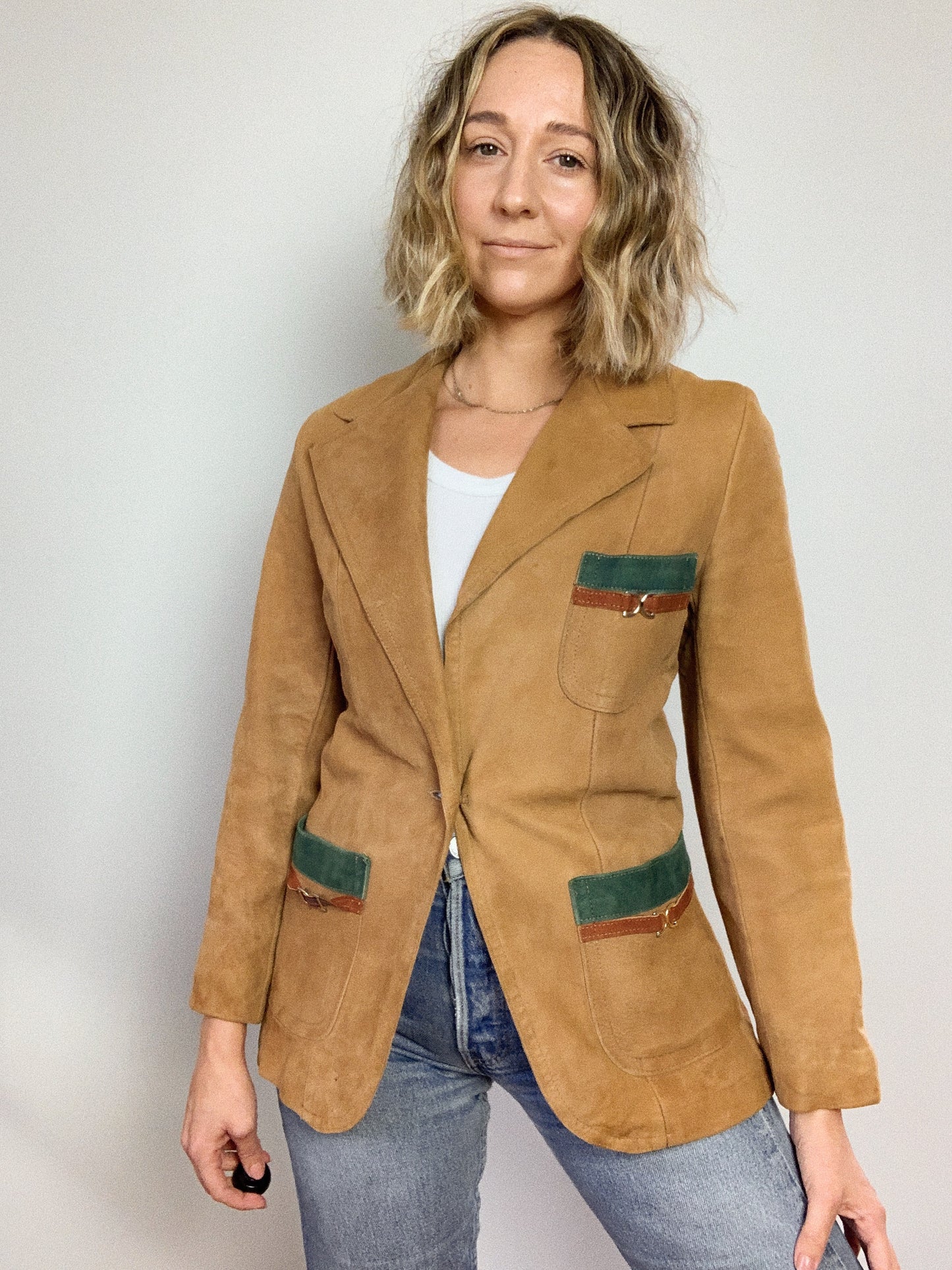1970s SUEDE POLO COAT / EXTRA SMALL