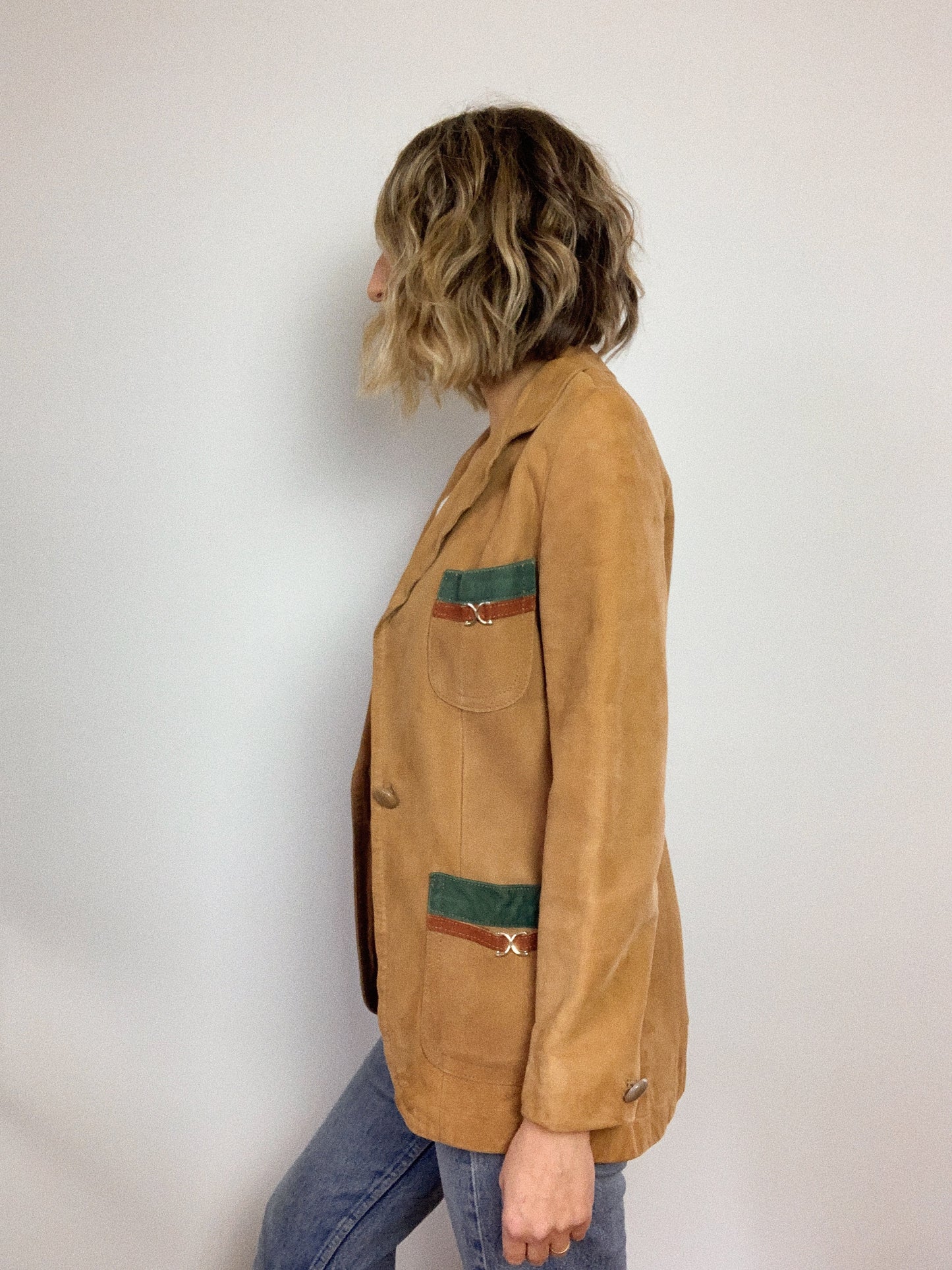 1970s SUEDE POLO COAT / EXTRA SMALL