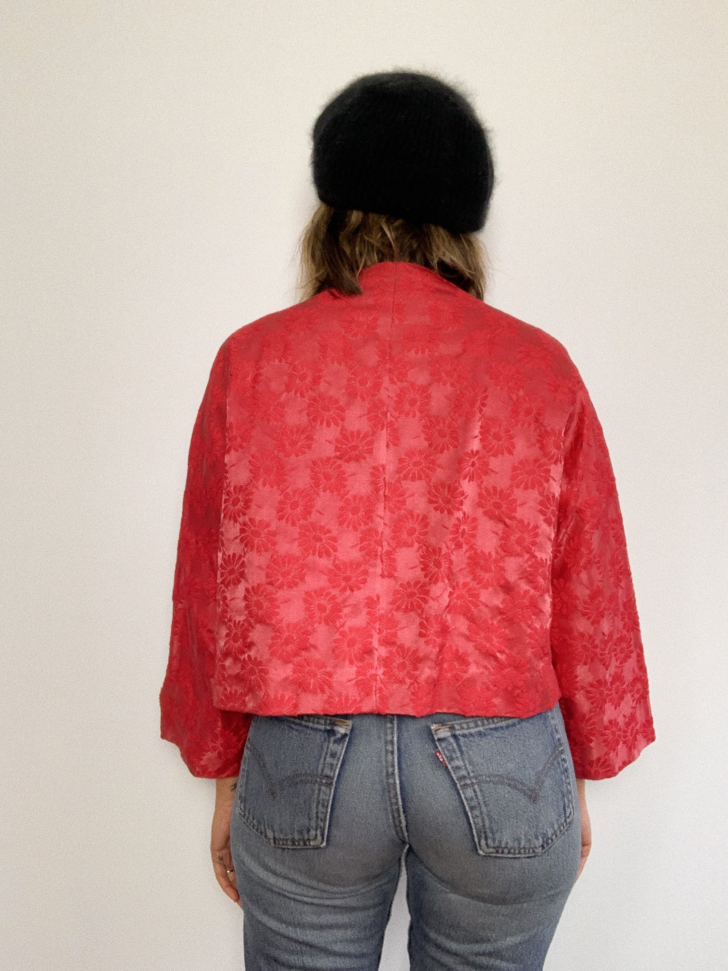 DAISY JACQUARD 1960s JACKET / SMALL