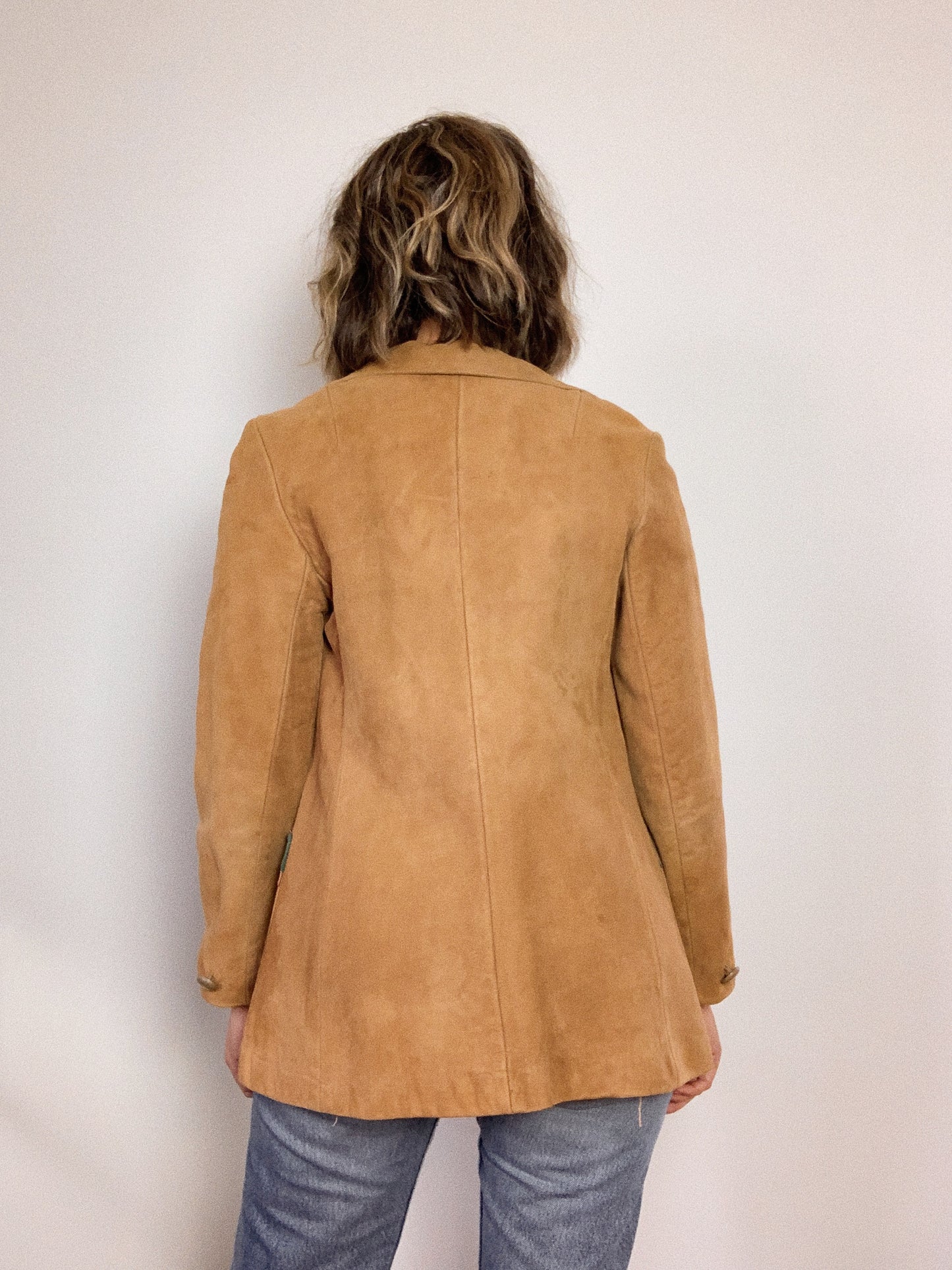 1970s SUEDE POLO COAT / EXTRA SMALL