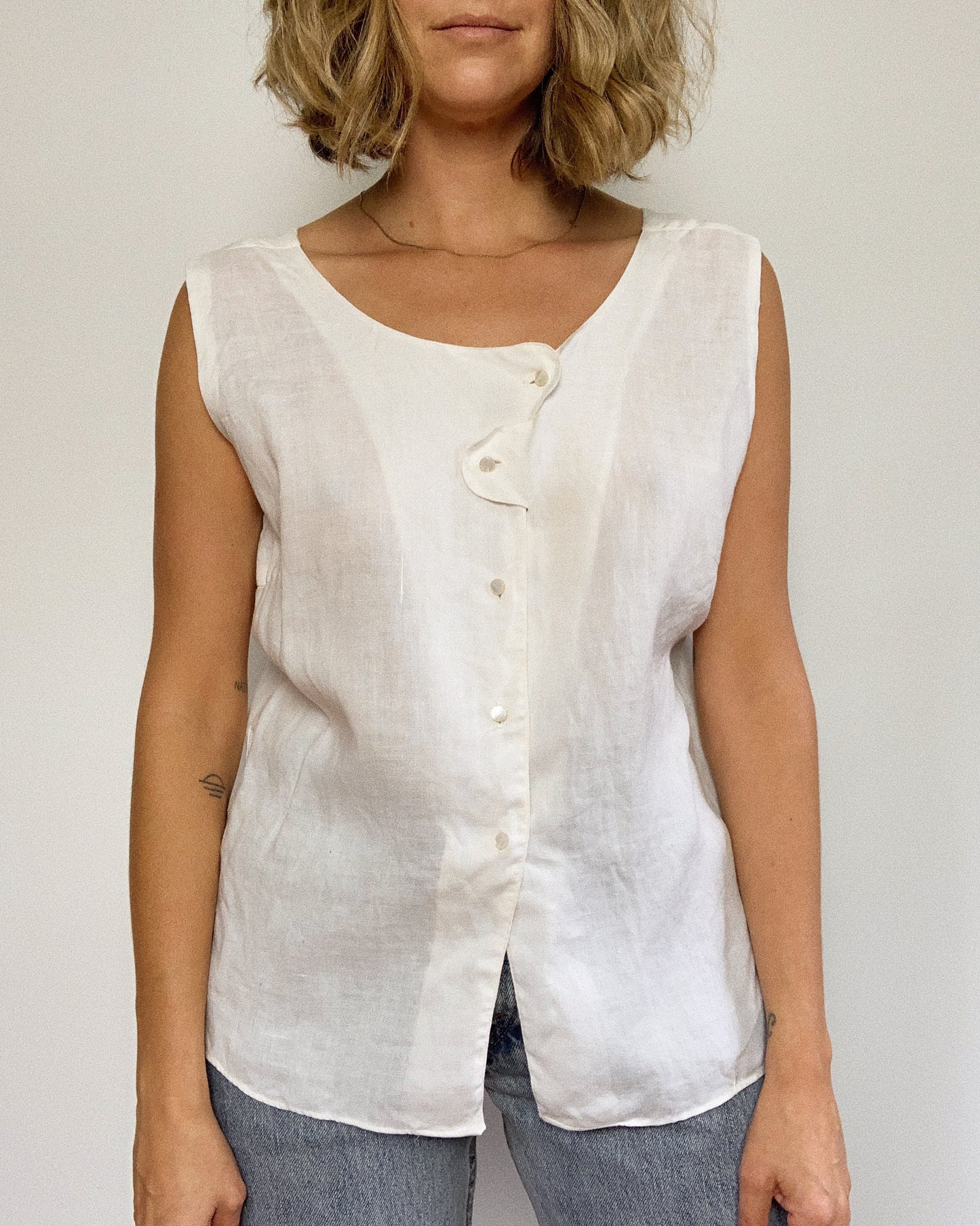 LINEN CROSSOVER TANK / MEDIUM