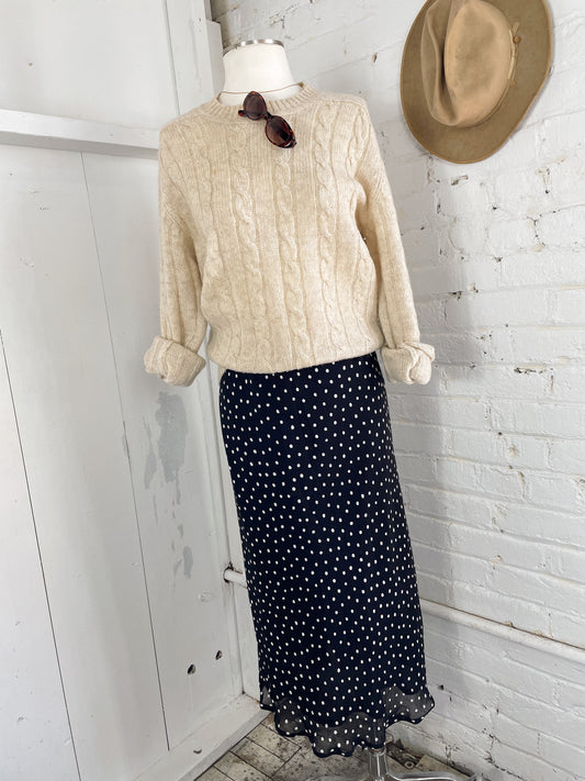 Polka Dot Midi Skirt