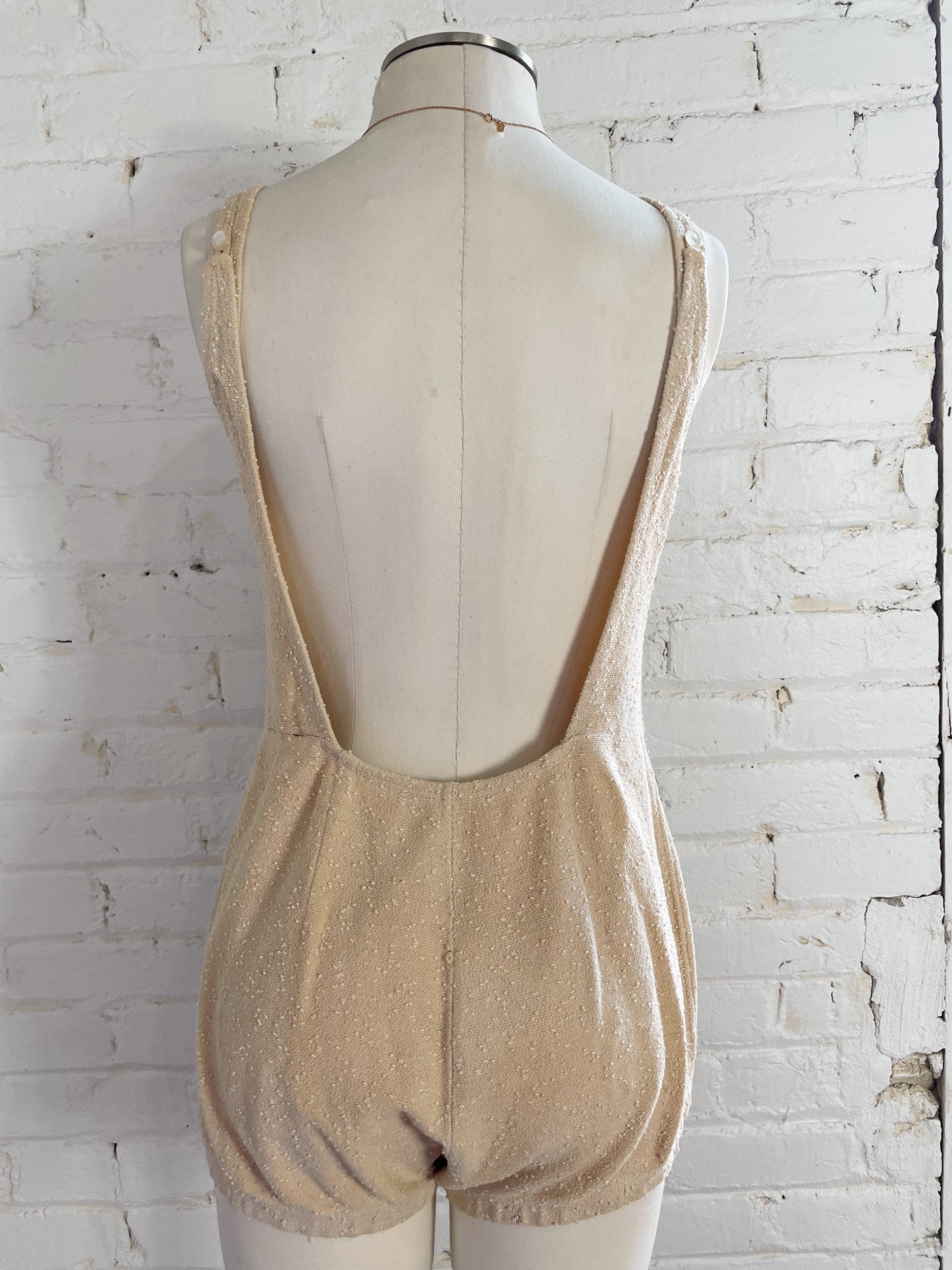 Knotted Beige 70s One Piece