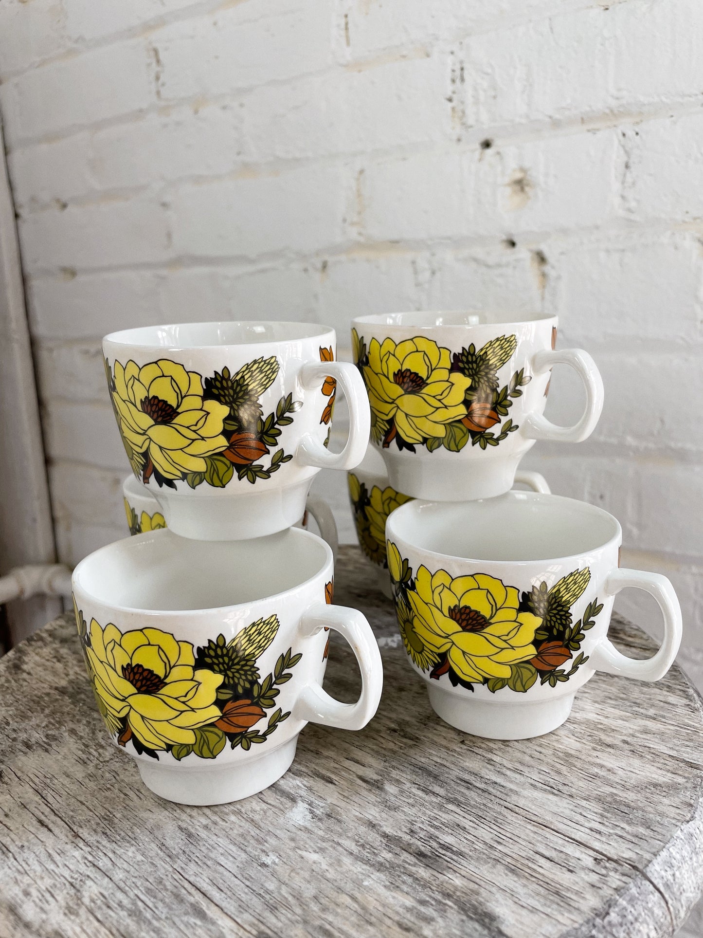 Mid-Century Teacups, Set of 6