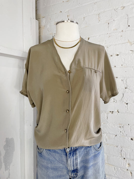 Silk Dolman Sleeve Blouse