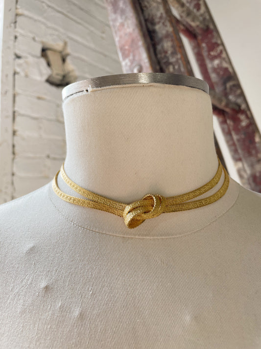 Knotted Gold Tone Choker