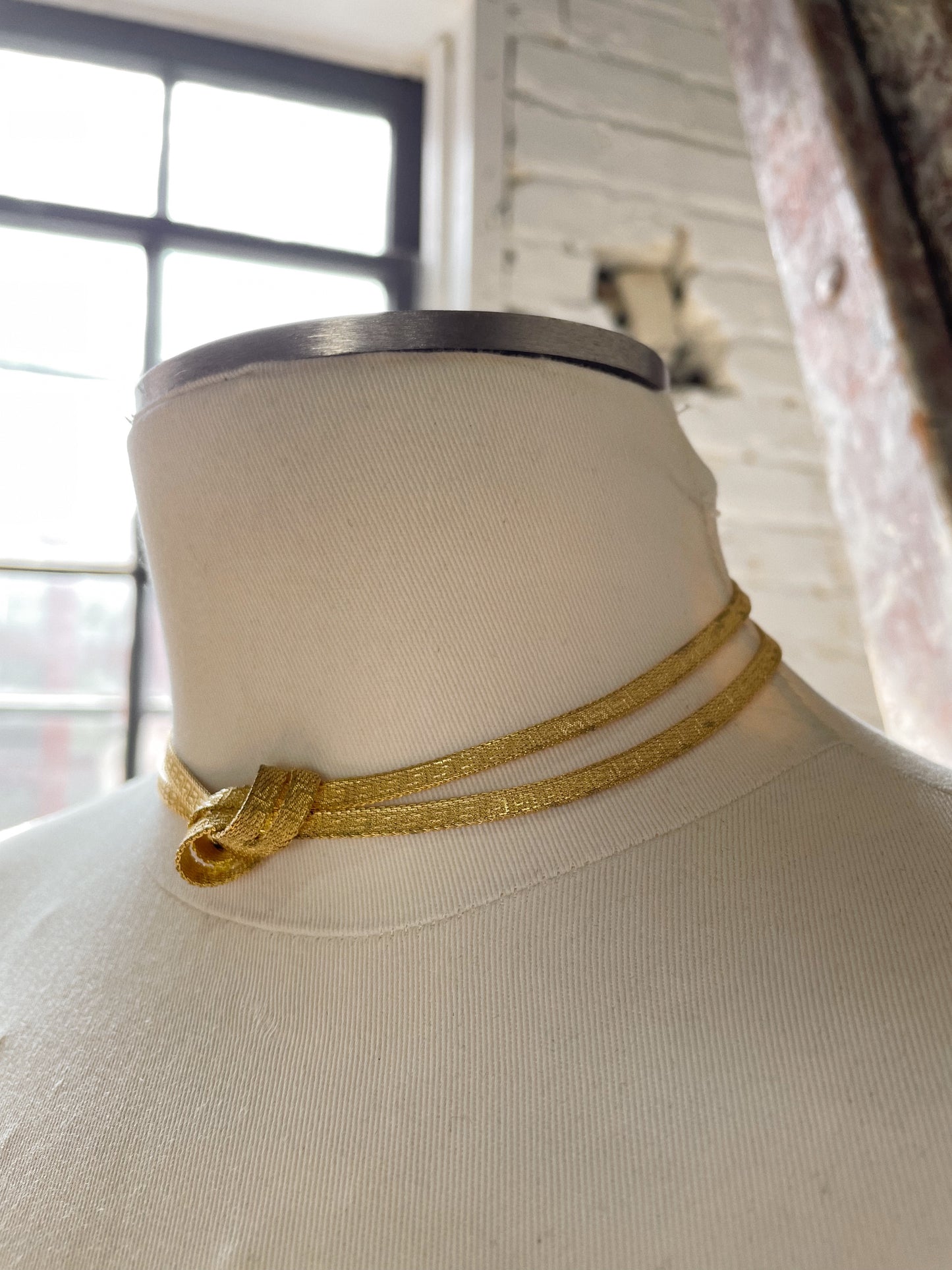 Knotted Gold Tone Choker