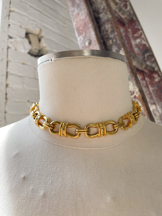 Horsebit Gold Tone Choker