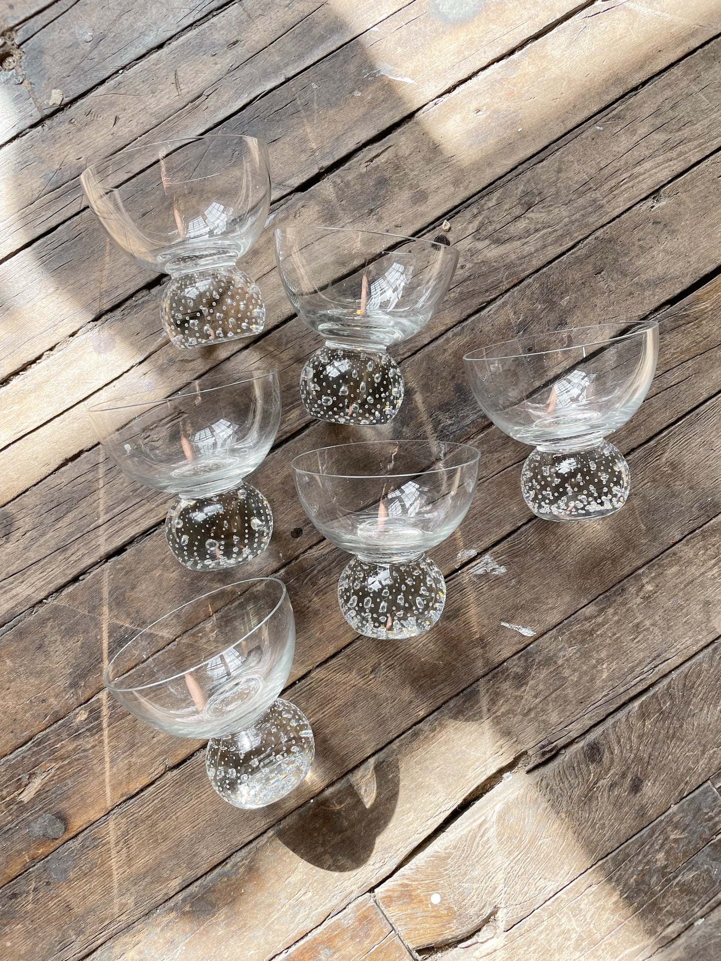 MCM Champagne Short Stem Bubble Glassware, Set of 6