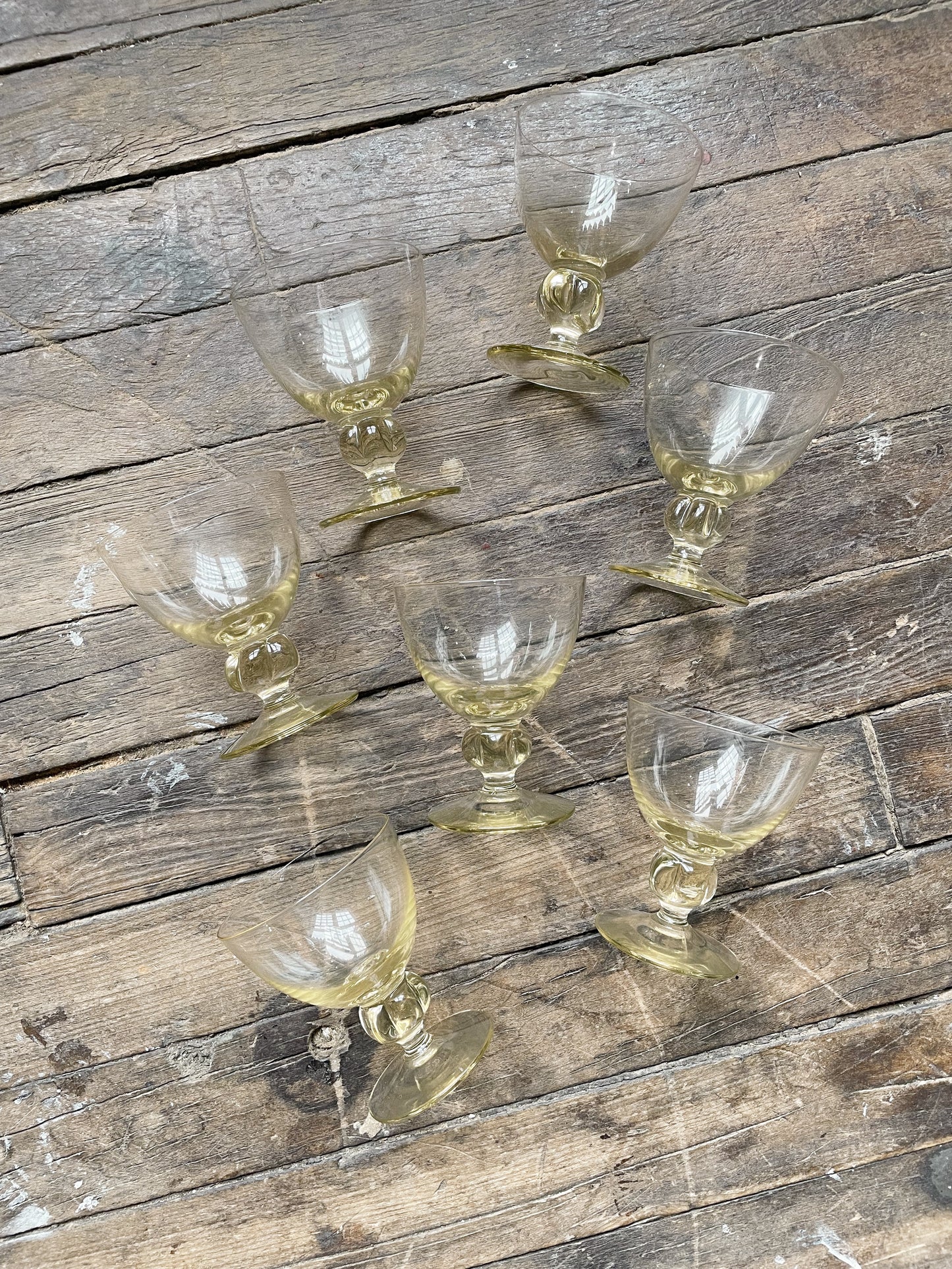 60s Ingrid Gulli Crystal Cocktail Glasses in Honey, Sold Individually