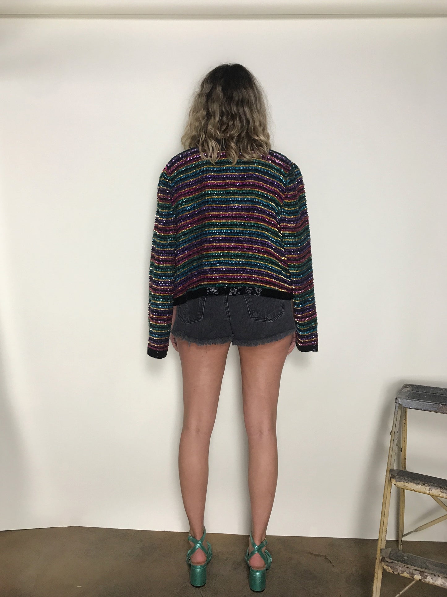 SEQUIN STRIPE JACKET / MEDIUM