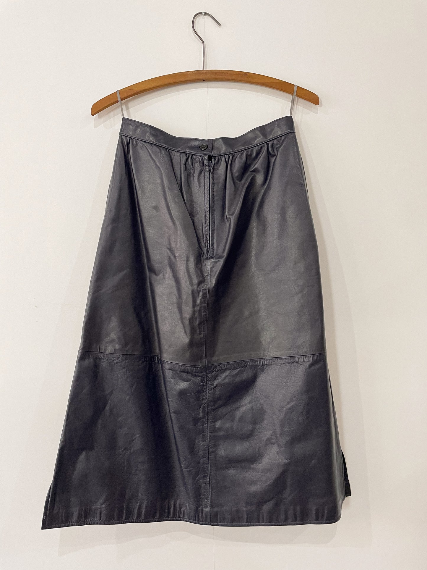 West Bay Navy Leather Skirt