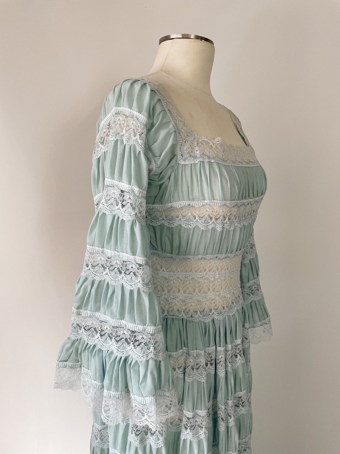 60s Pale Blue Pleat Dress