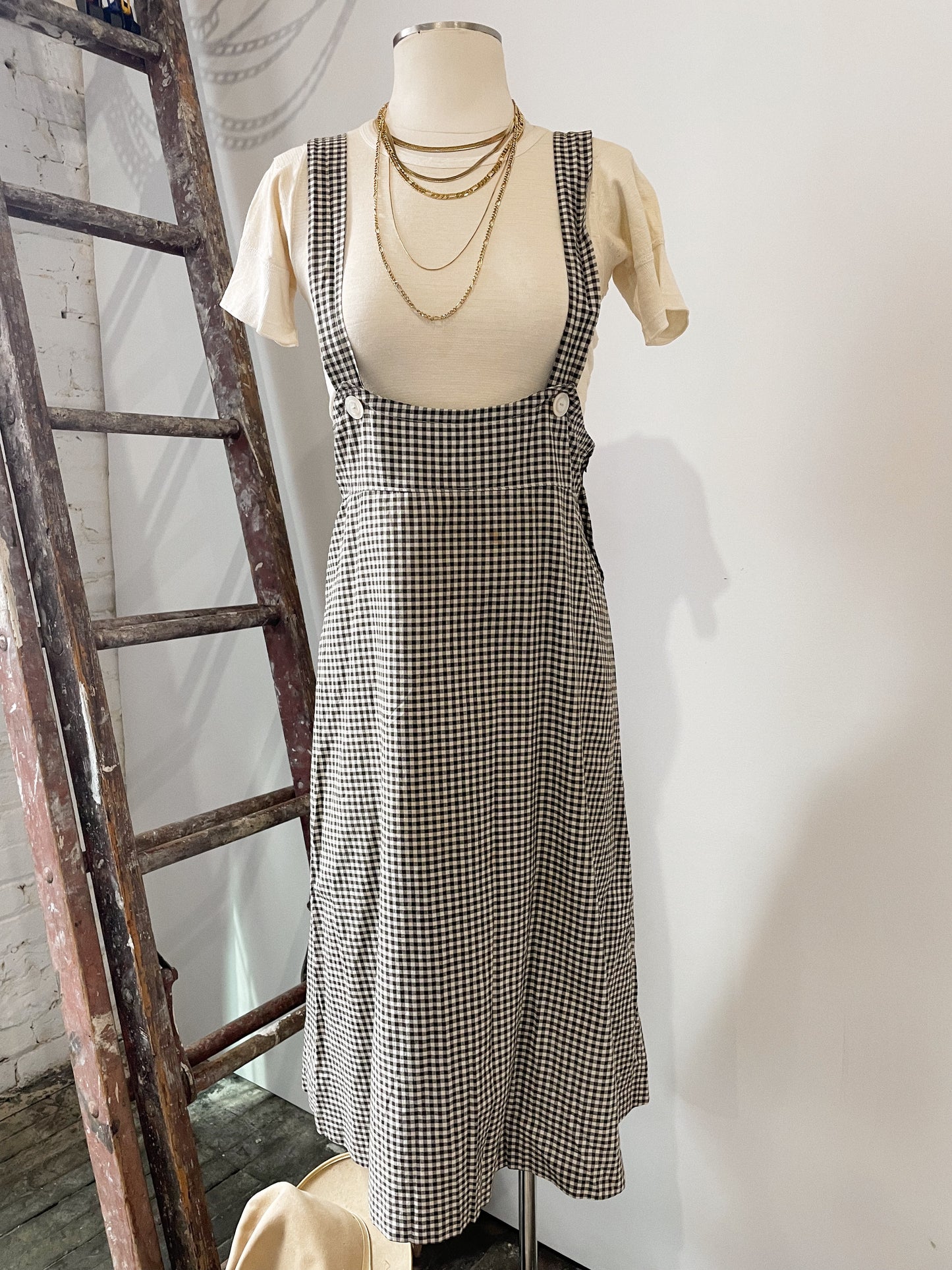 50s Gingham Jumper Dress