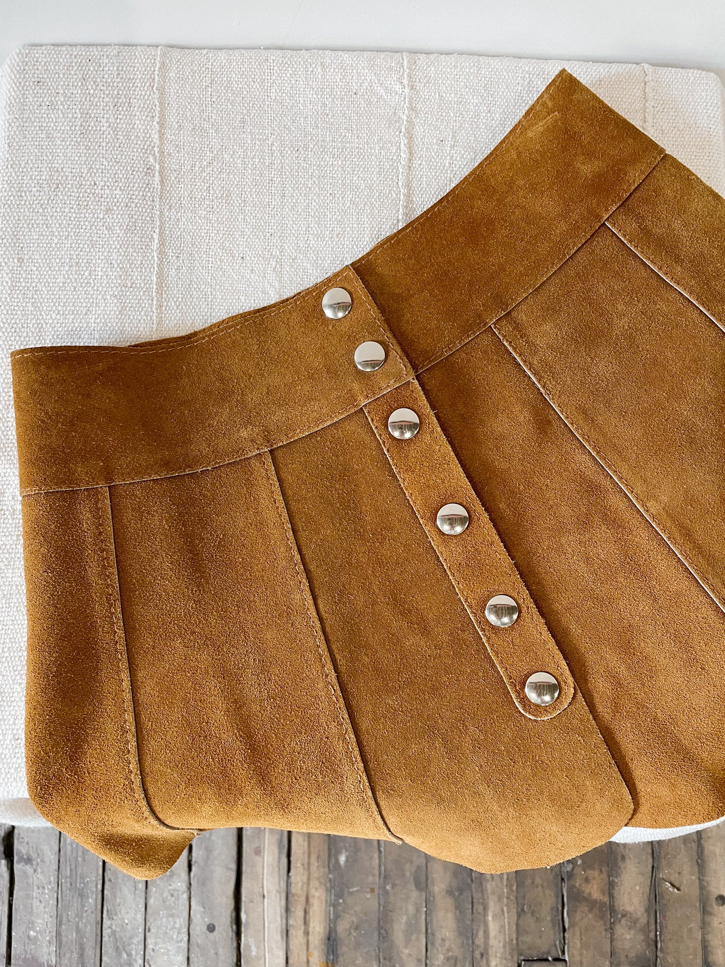 70s Suede Scallop Skirt