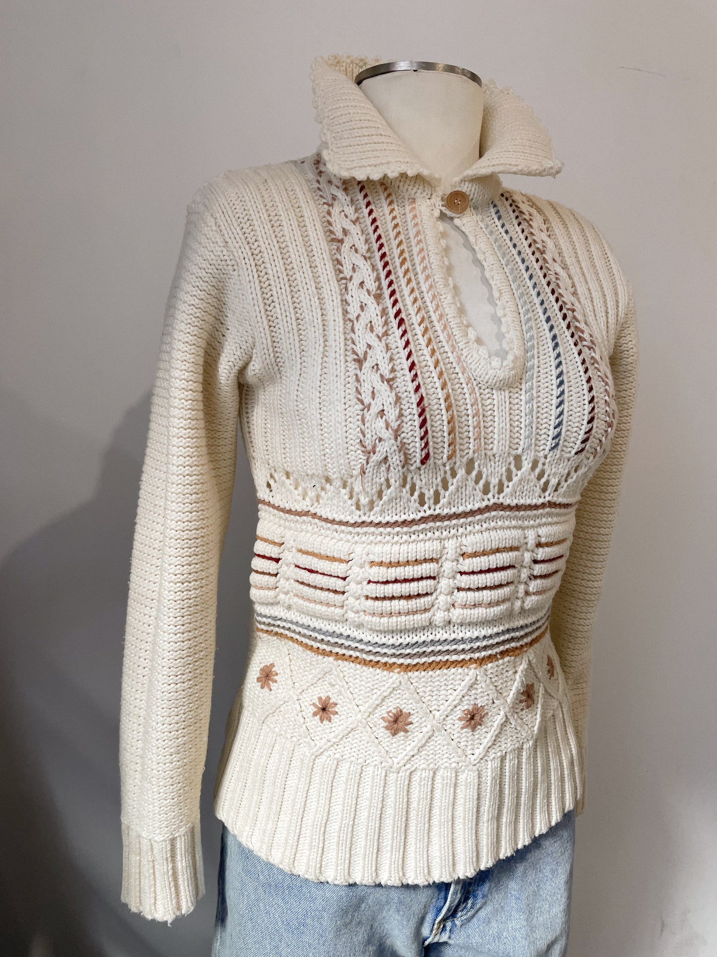 70s-Inspired Farrah Keyhole Sweater