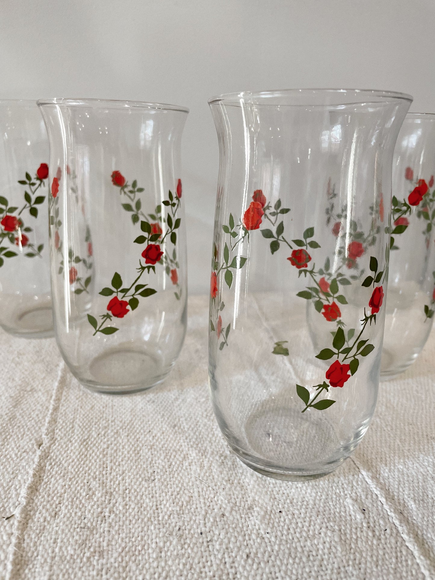 Rose Bush Set of 5 Water Glasses