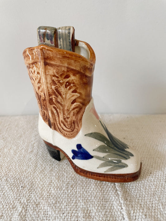 Ceramic Japanese Cowboy Boot Shot Glass
