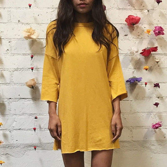 MUSTARD TIE TUNIC / MEDIUM